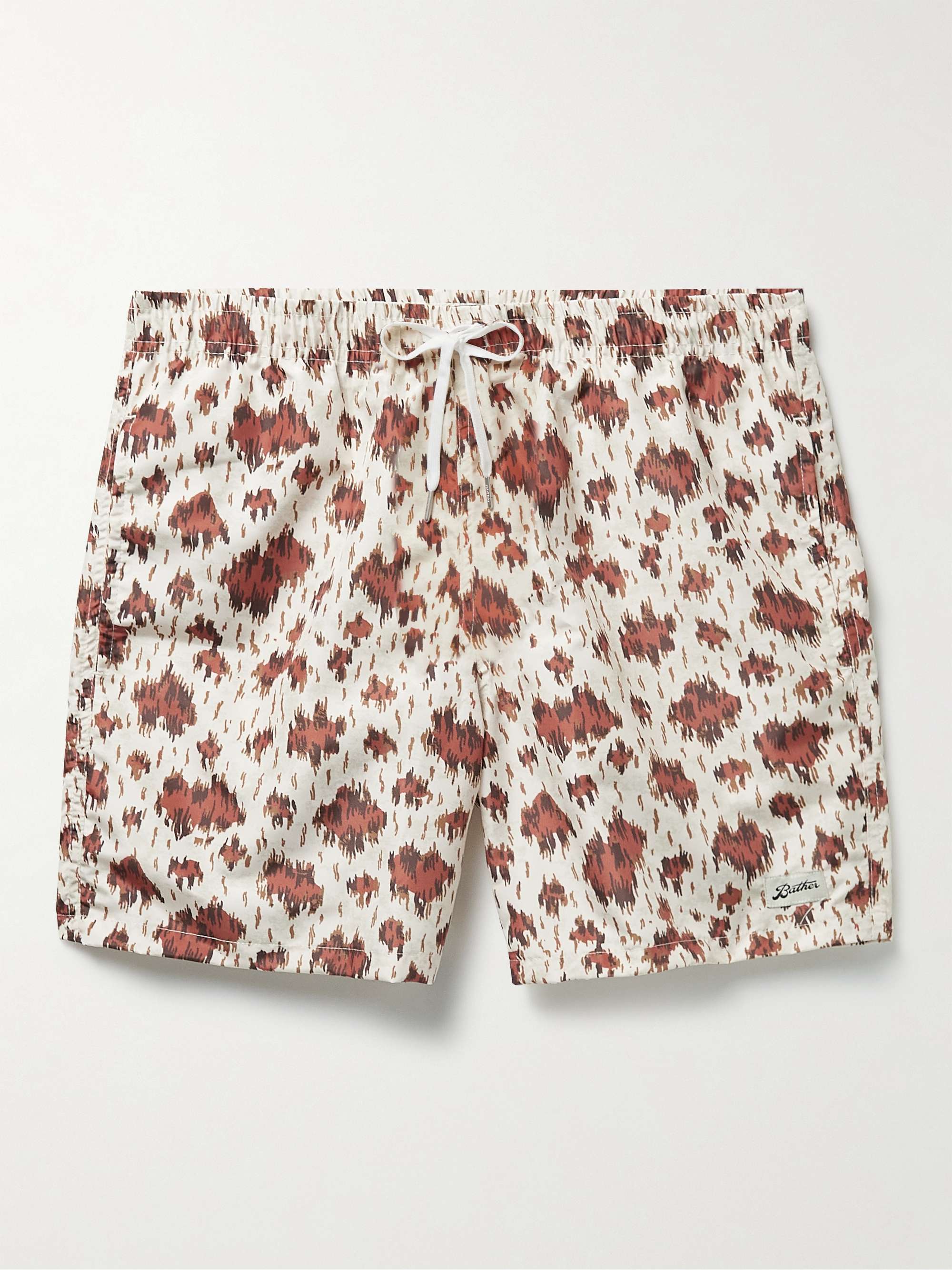 BATHER Straight-Leg Mid-Length Leopard-Print Recycled Swim Shorts