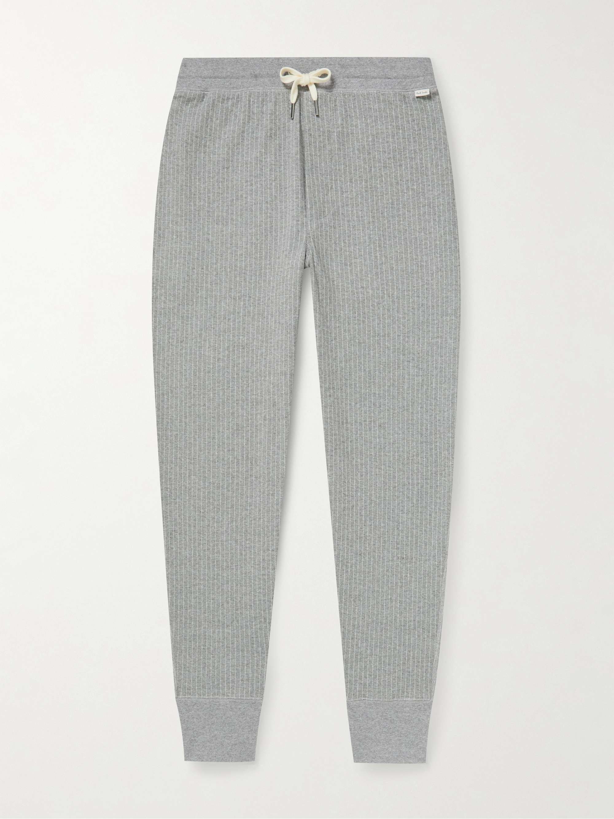 PAUL SMITH Tapered Striped Cotton-Jersey Sweatpants