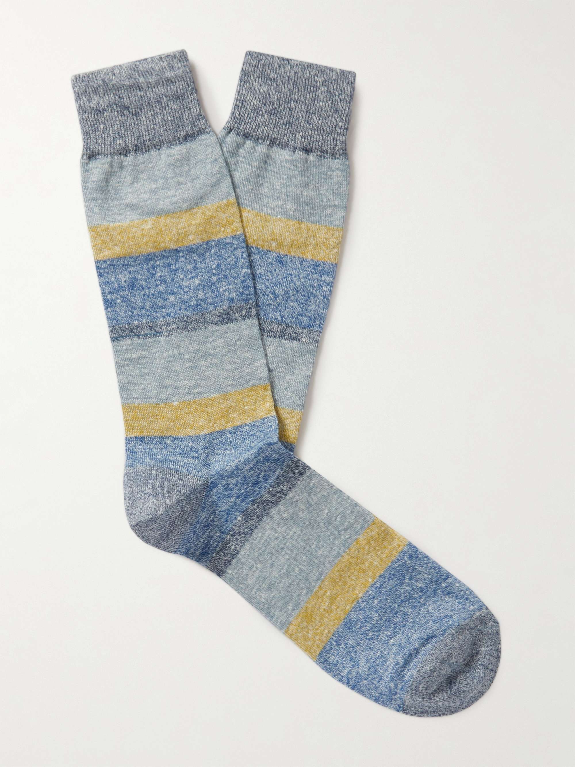 PAUL SMITH Wagner Striped Linen-Blend Socks