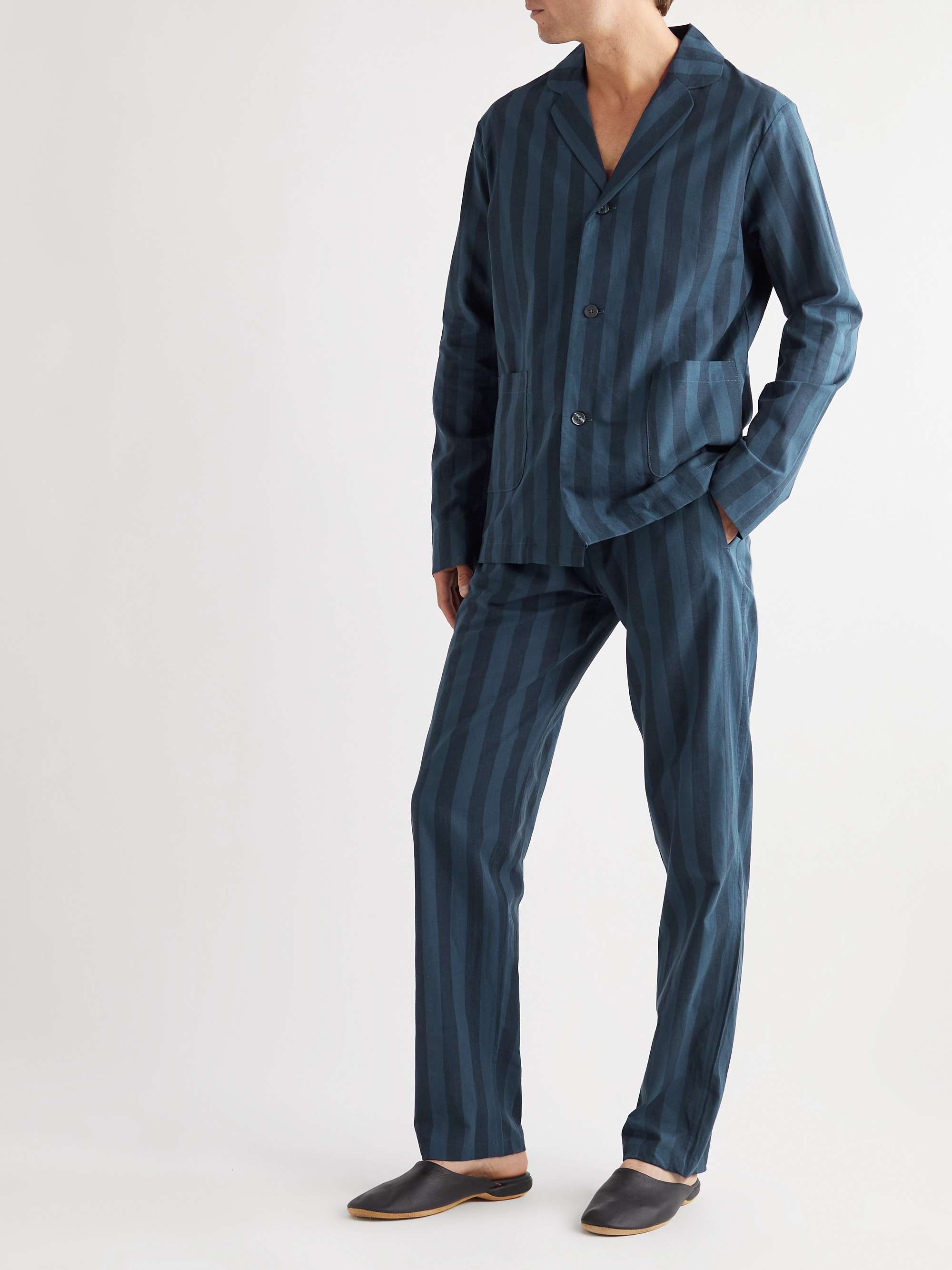 Paul Smith Navy Cotton Artist Stripe Pyjama Set in Blue for Men Mens Clothing Nightwear and sleepwear 