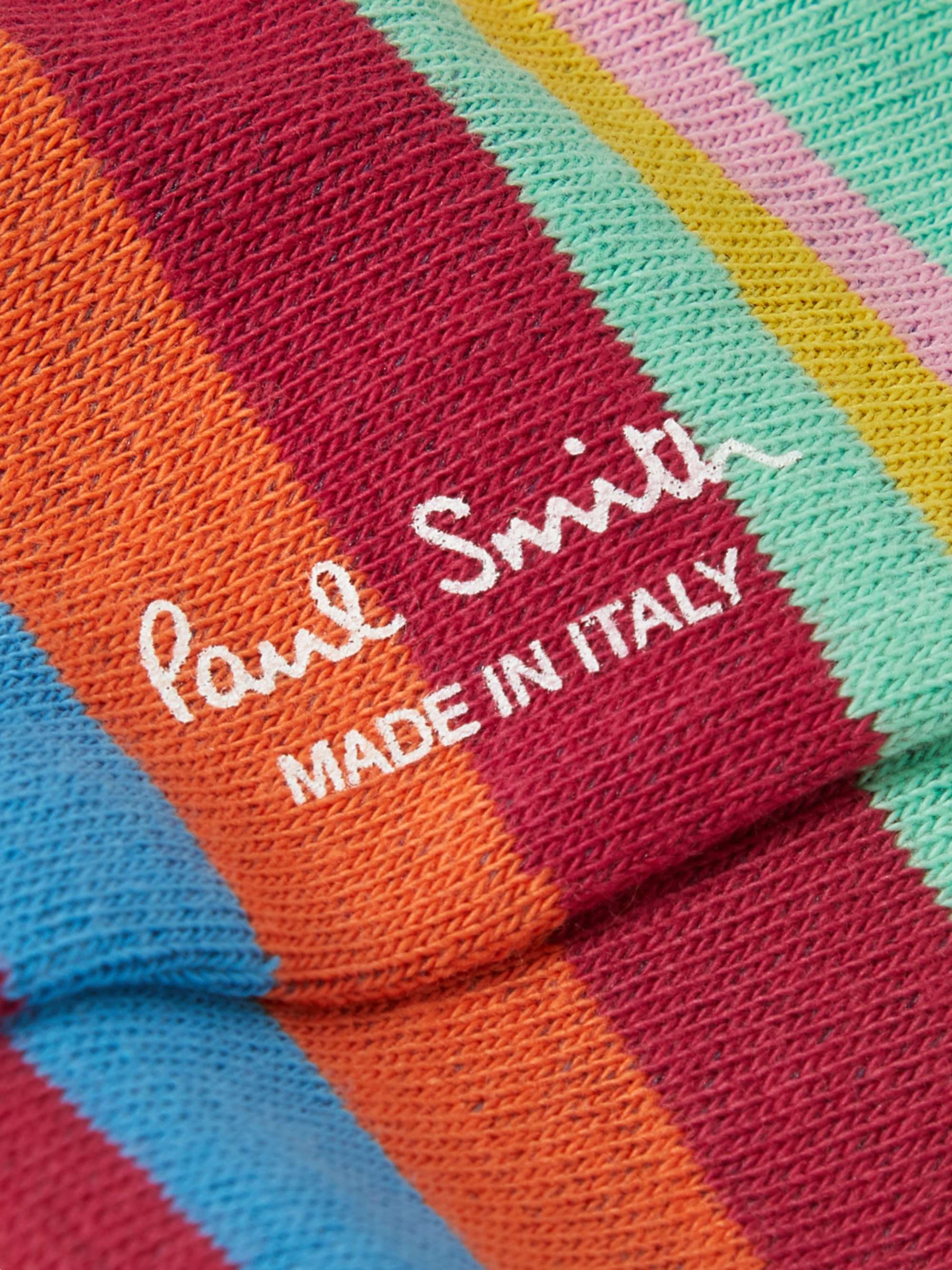 PAUL SMITH Wolfgang Striped Organic Cotton-Blend Socks