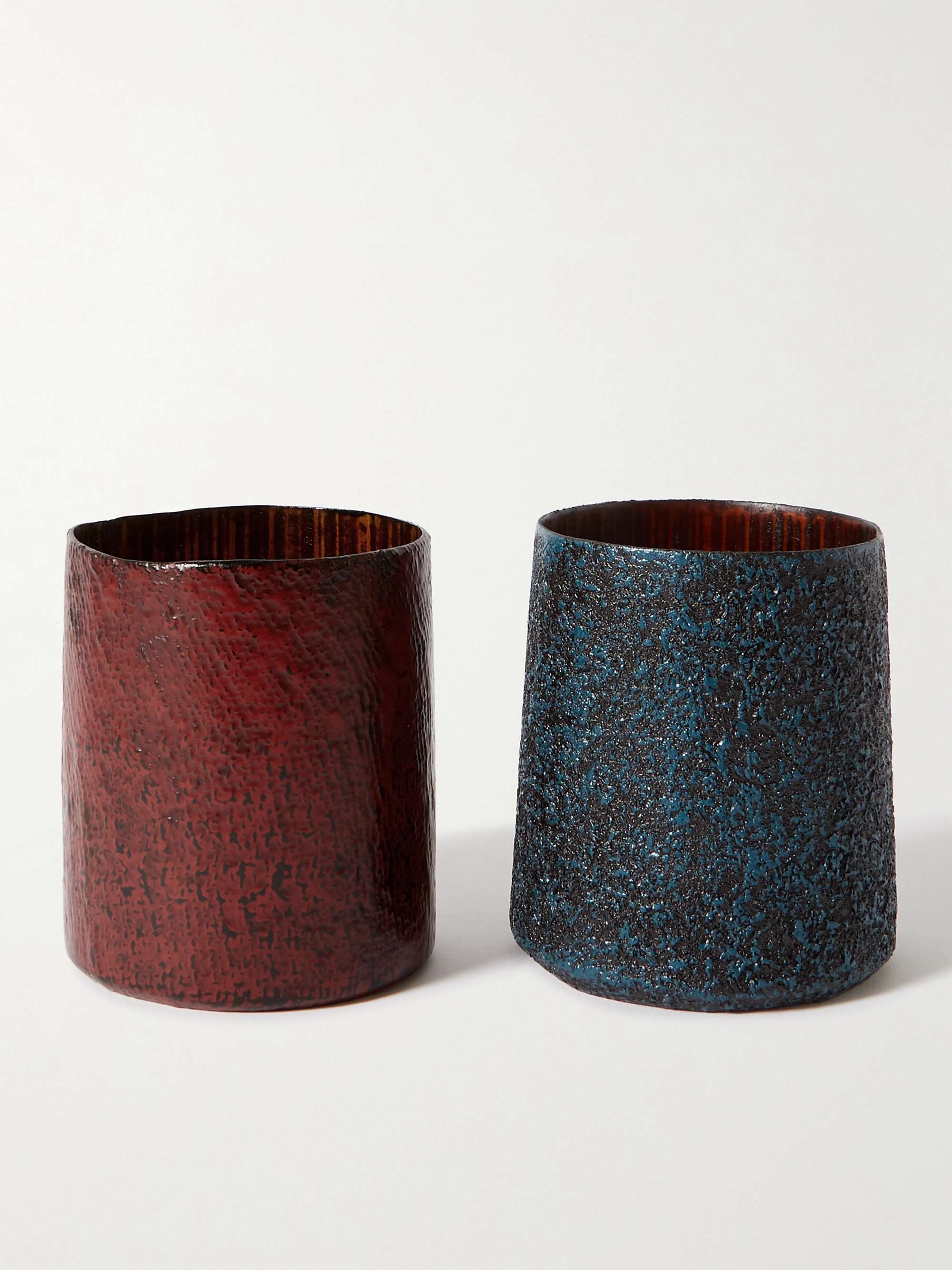 JAPAN BEST Set of Two Textured Bamboo Cups