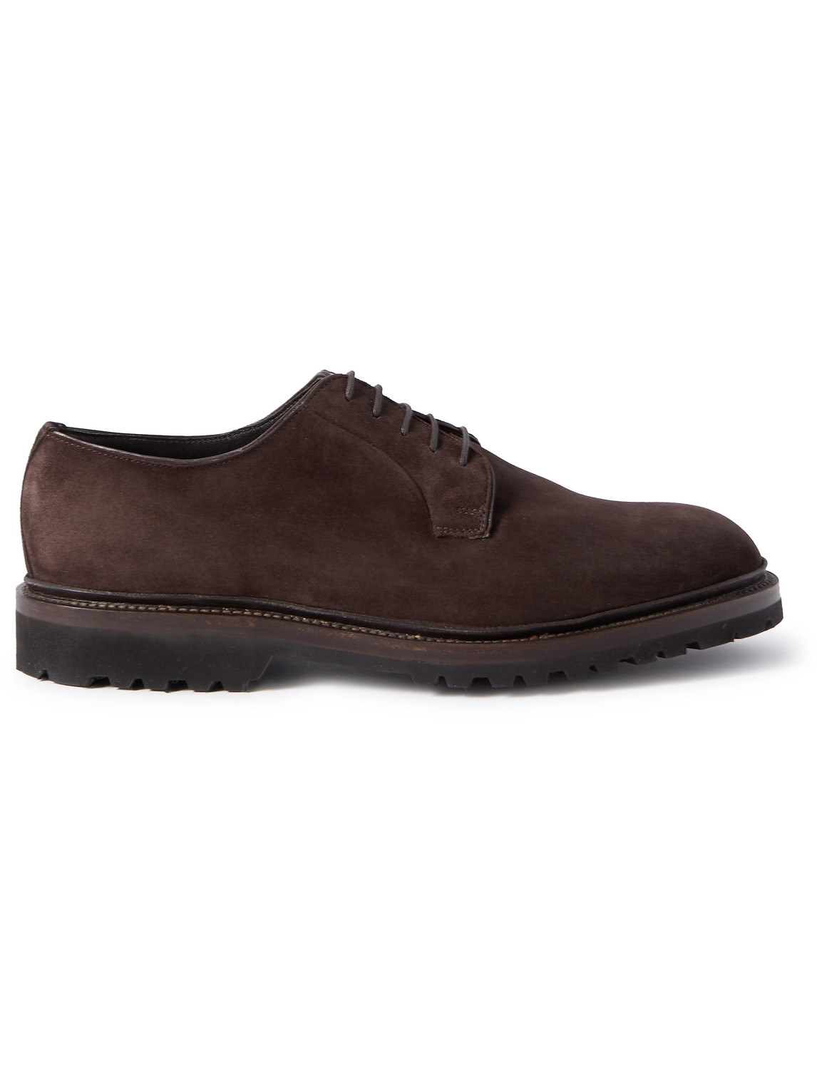 George Cleverley Archie Suede Derby Shoes In Brown