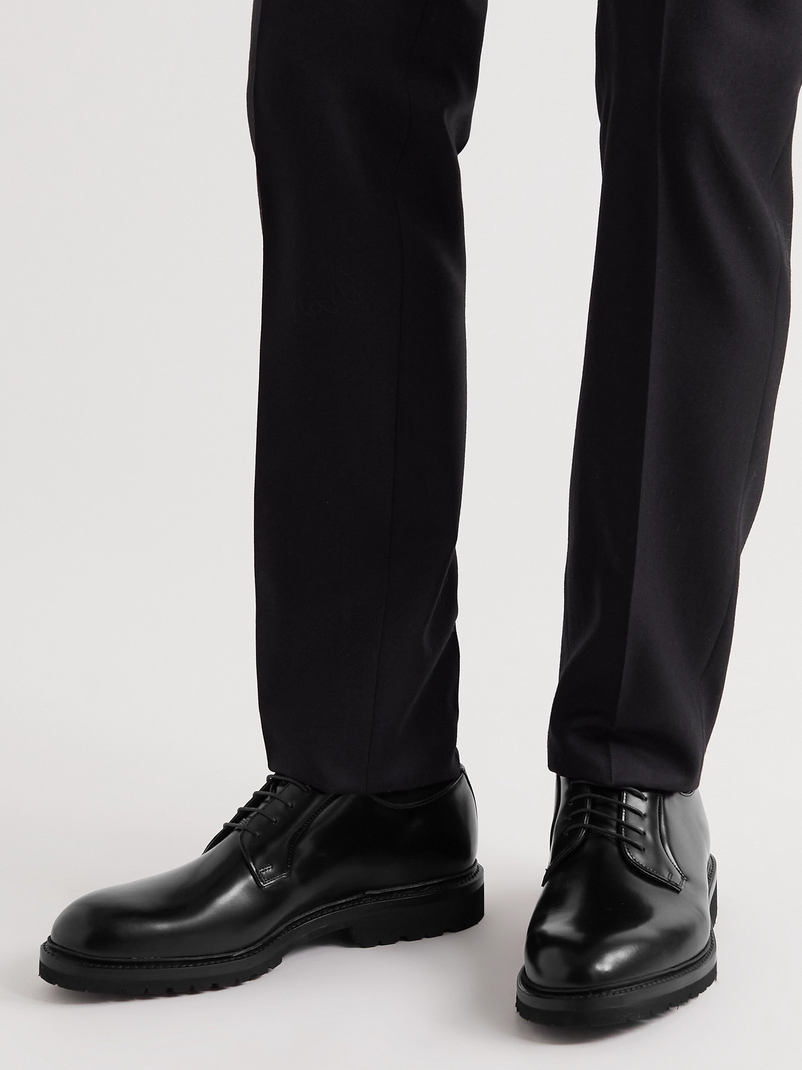 George Cleverley Archie Leather Derby Shoes In Black | ModeSens