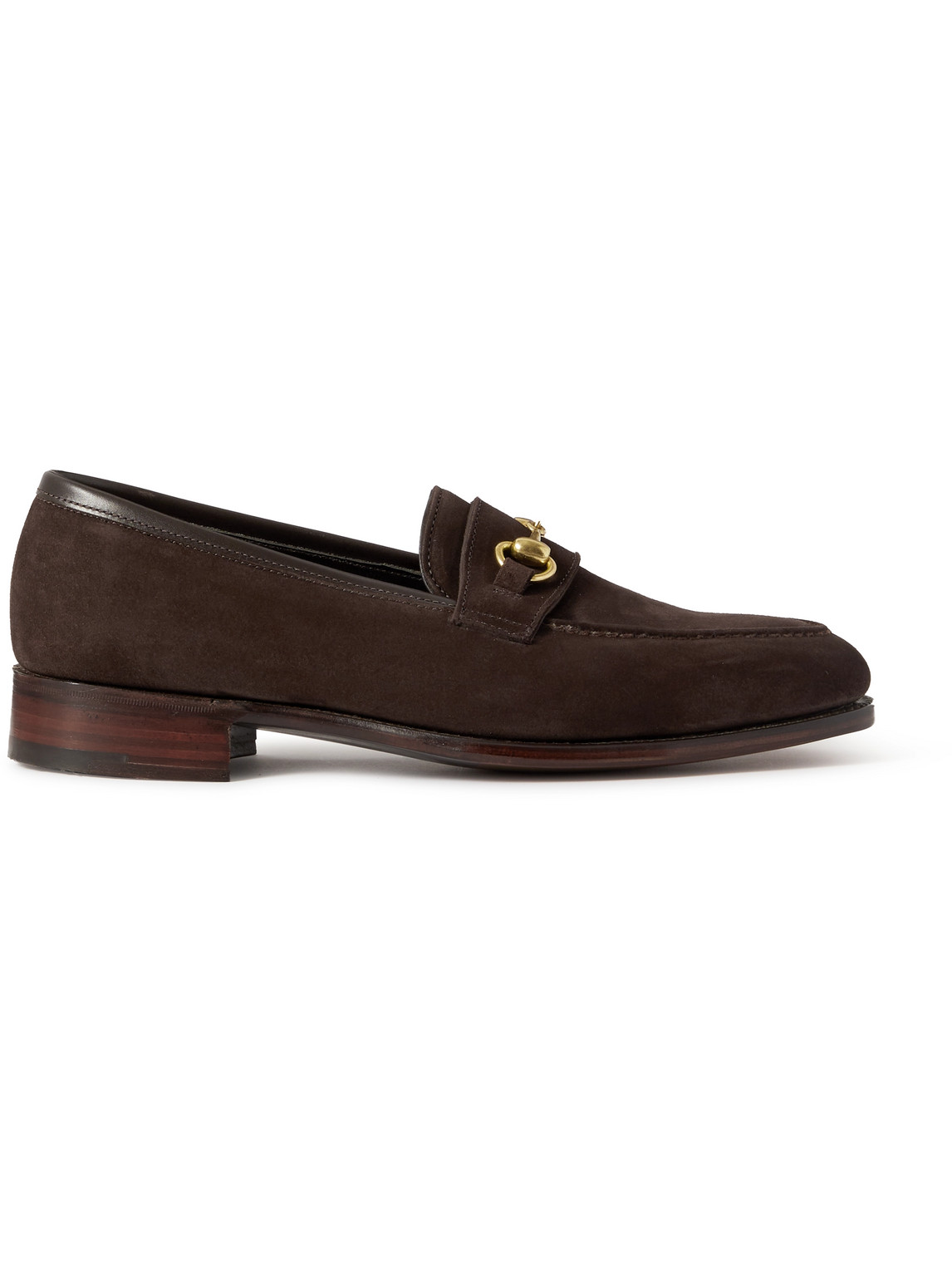 George Cleverley Colony Horsebit Suede Loafers In Brown