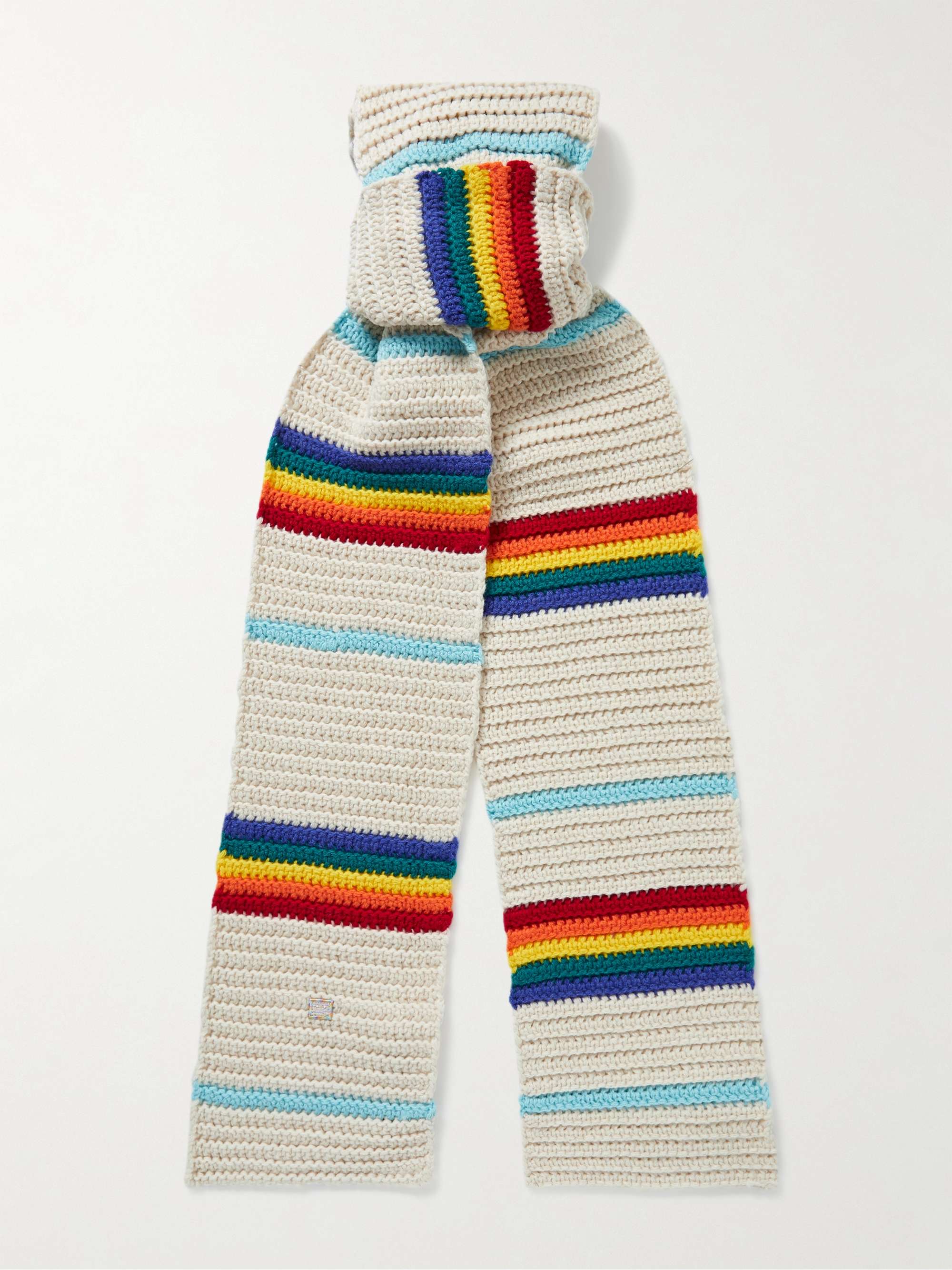ACNE STUDIOS Striped Ribbed Wool Scarf