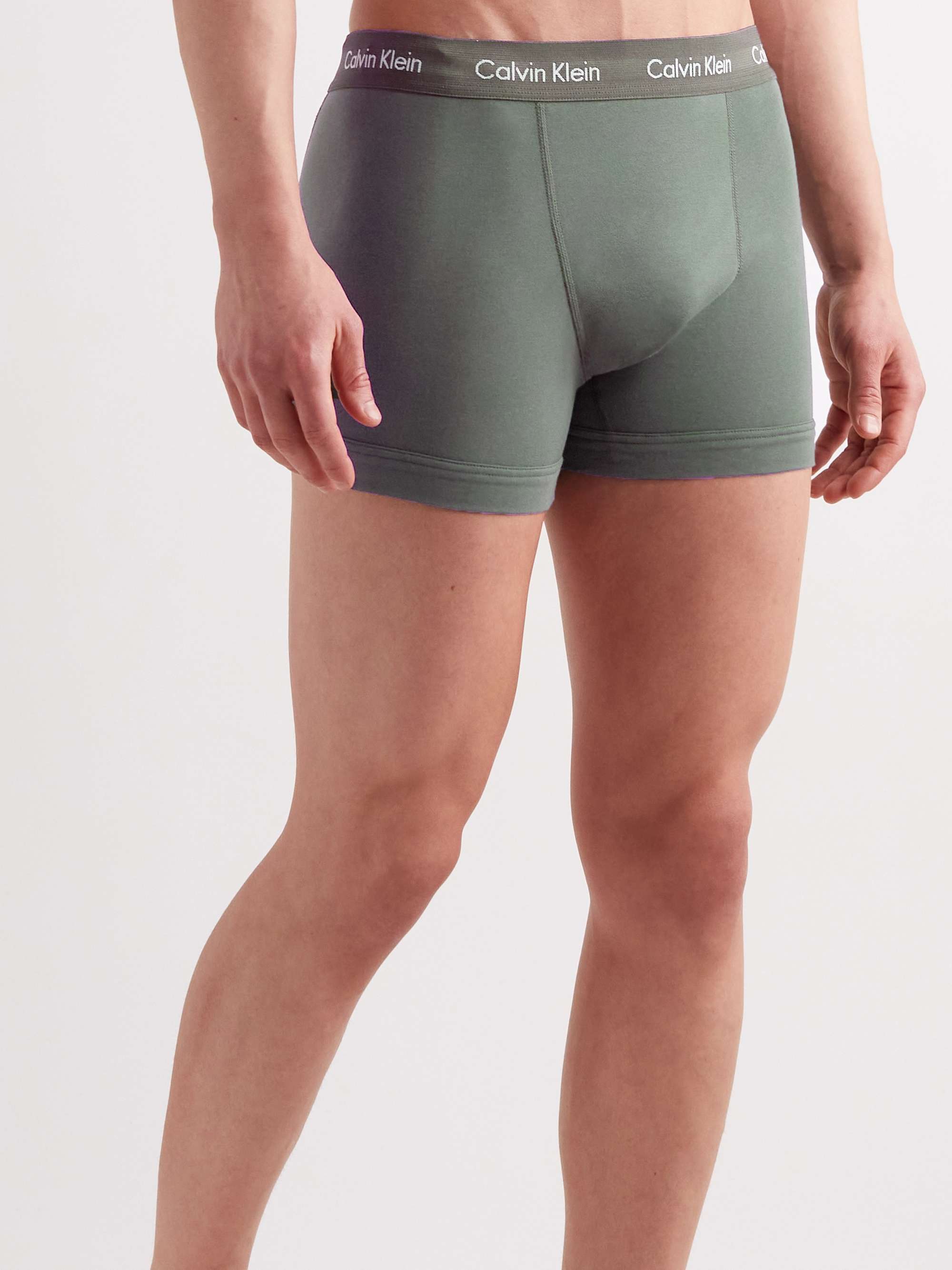Calvin Klein Three-pack Stretch-cotton Boxer Briefs in Grey for Men Mens Clothing Underwear Boxers briefs 