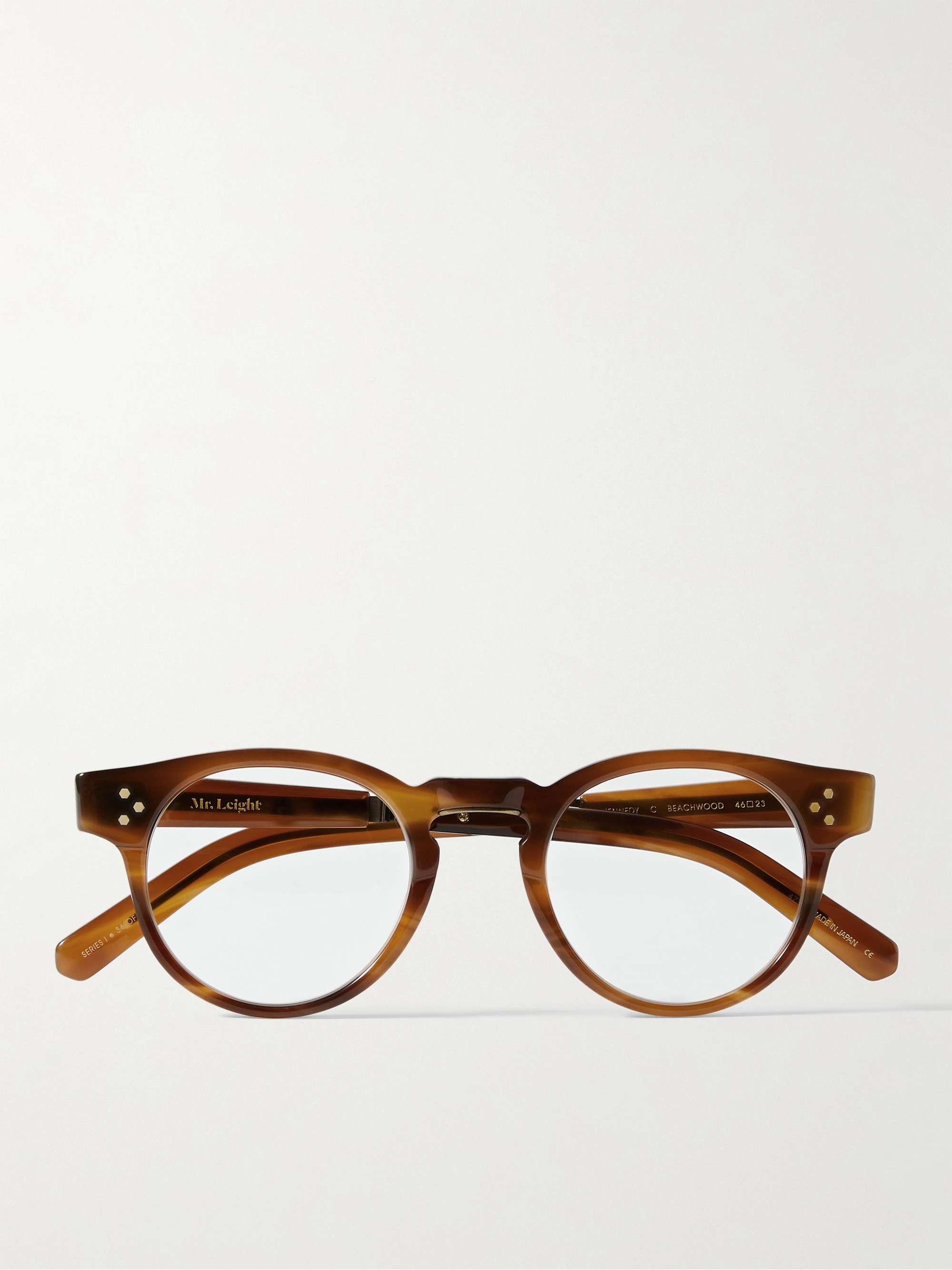 MR LEIGHT Kennedy C Round-Frame Tortoiseshell Acetate and Gold-Tone Optical Glasses