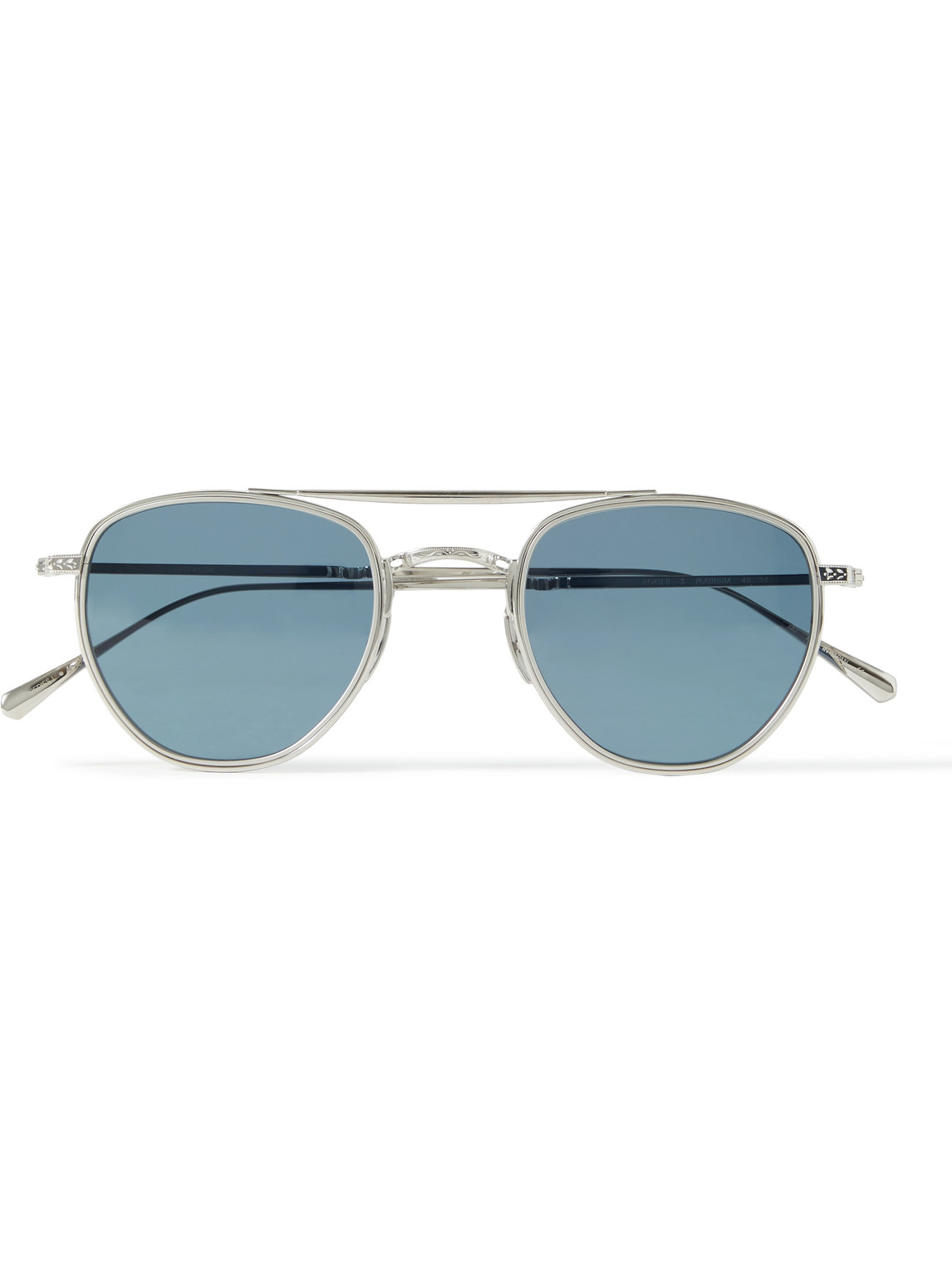 Mr Leight Roku Ii Aviator-style Titanium Sunglasses In Silver
