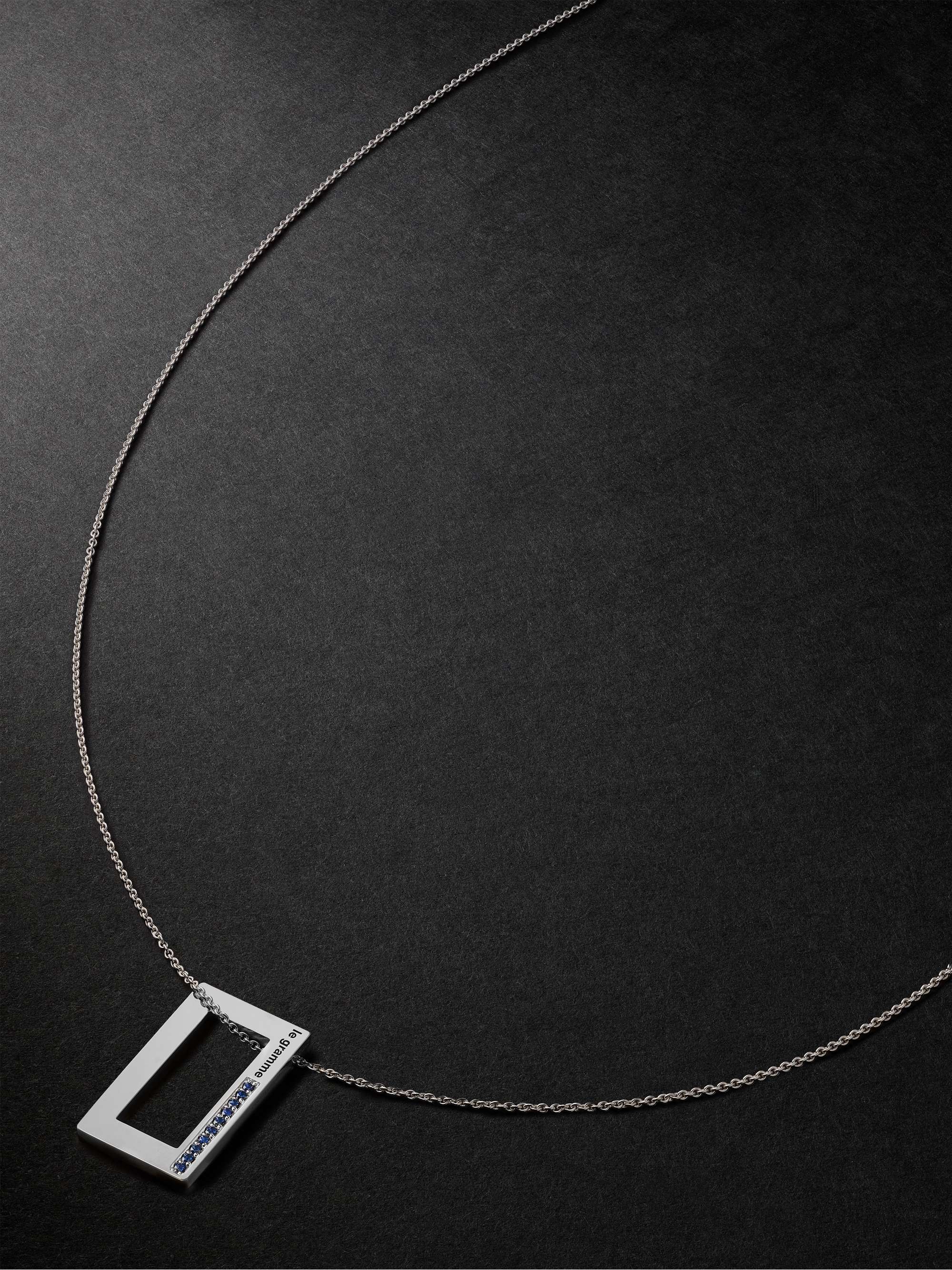 LE GRAMME 3.4g Sterling Silver Sapphire Pendant Necklace