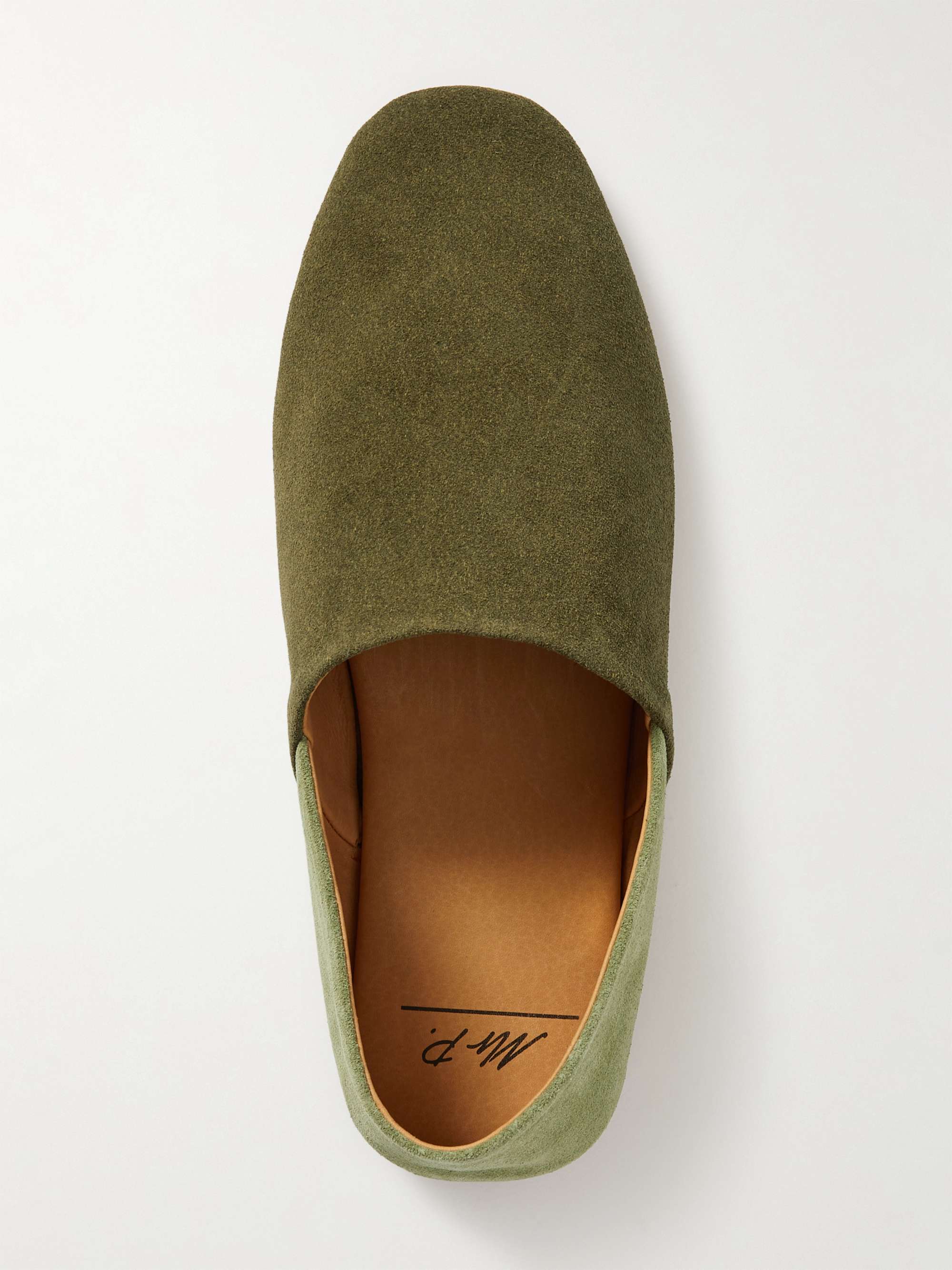 MR P. Collapsible-Heel Two-Tone Suede Travel Slippers
