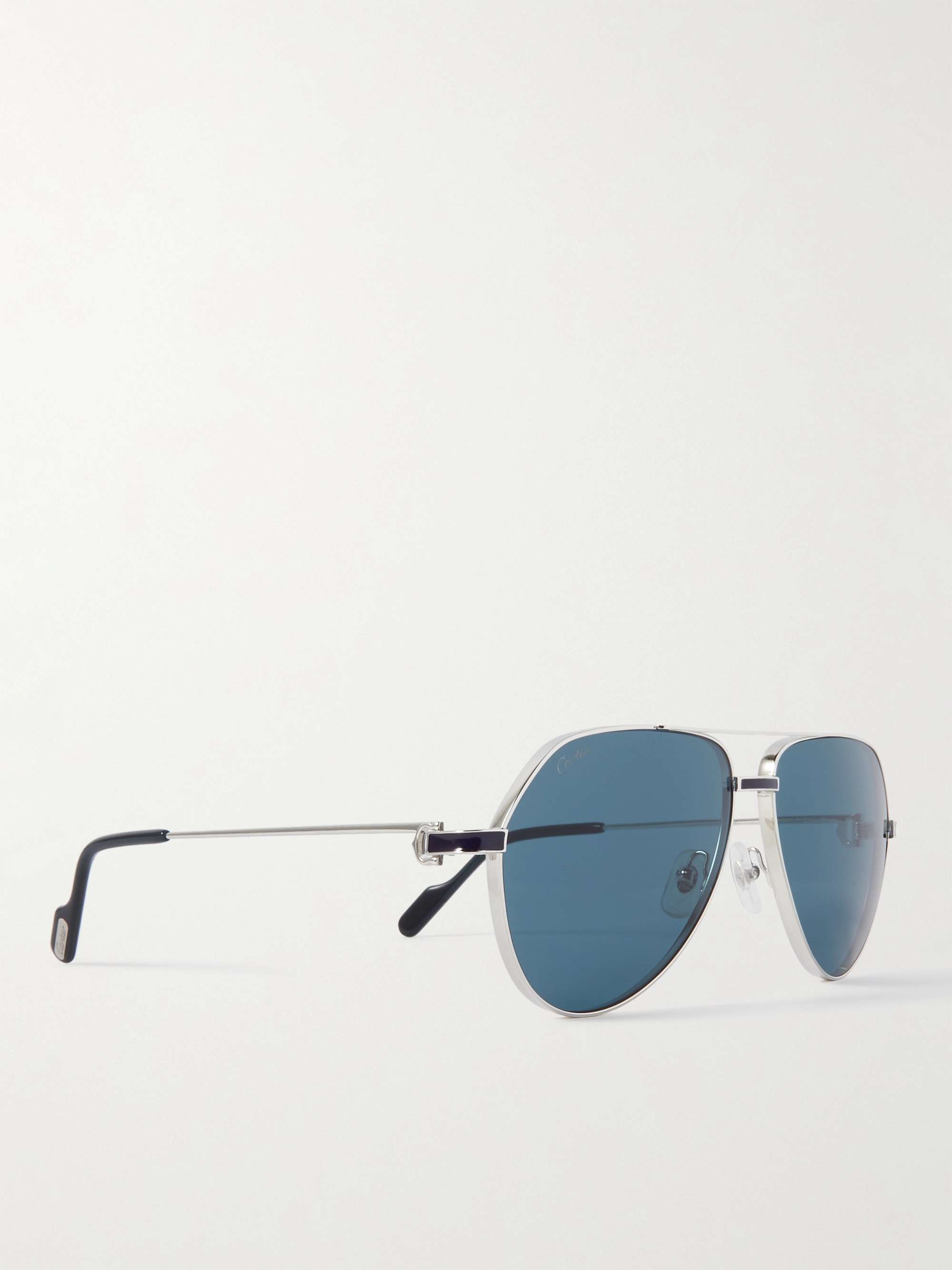CARTIER EYEWEAR Aviator-Style Silver-Tone Sunglasses