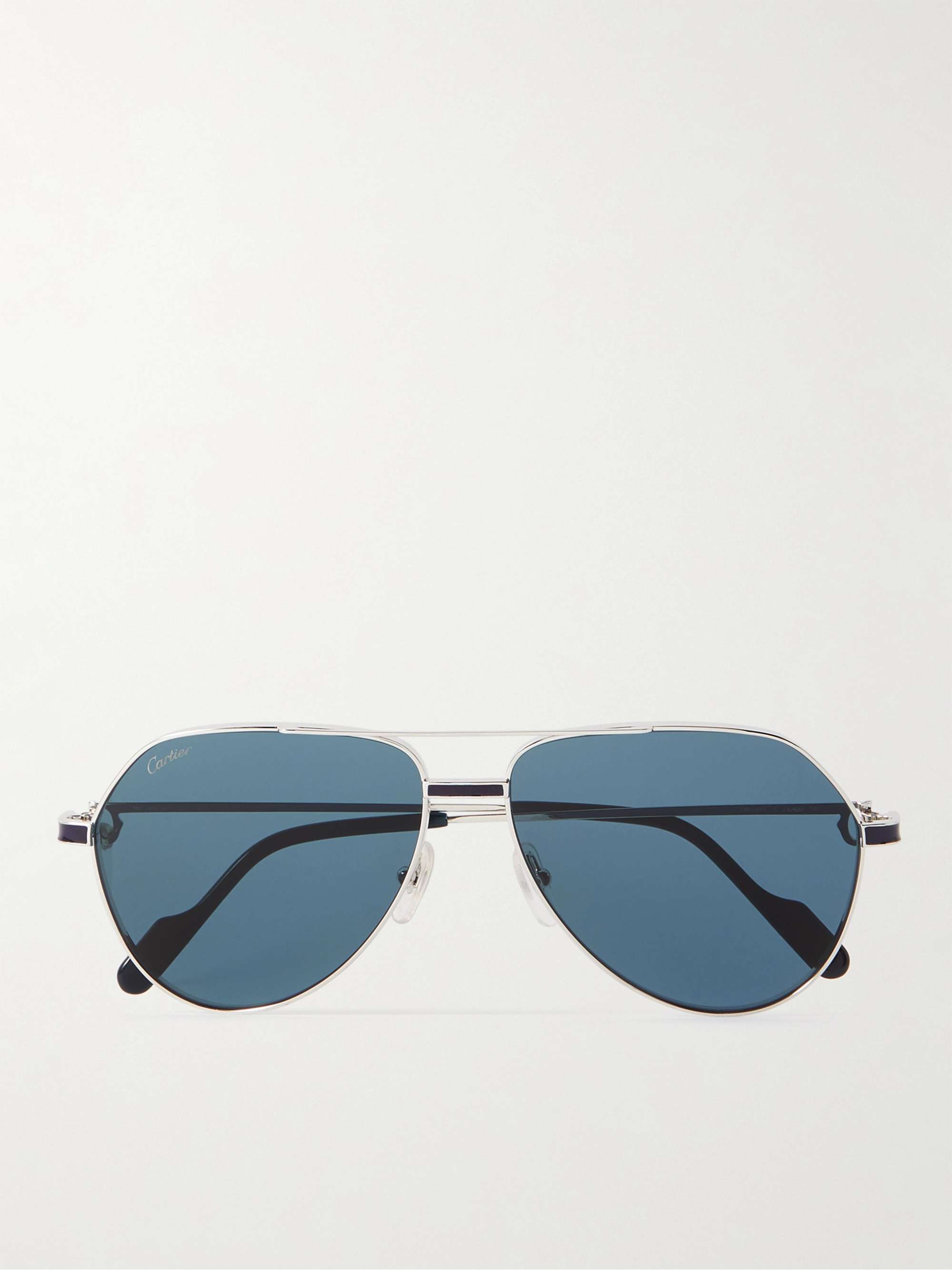 CARTIER EYEWEAR Aviator-Style Silver-Tone Sunglasses