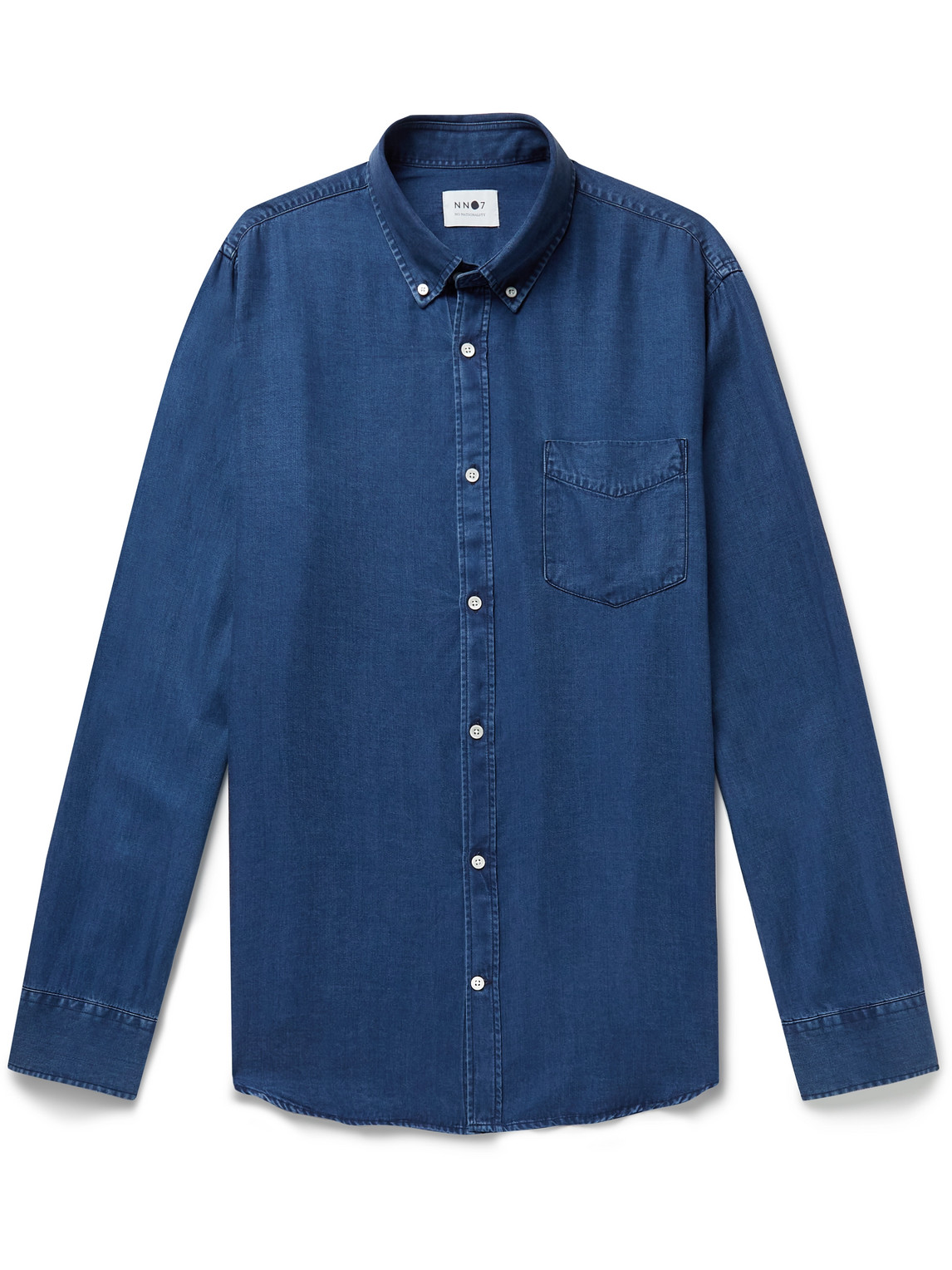 NN07 Levon Button-Down Collar Indigo-Dyed TENCEL™ Lyocell Shirt
