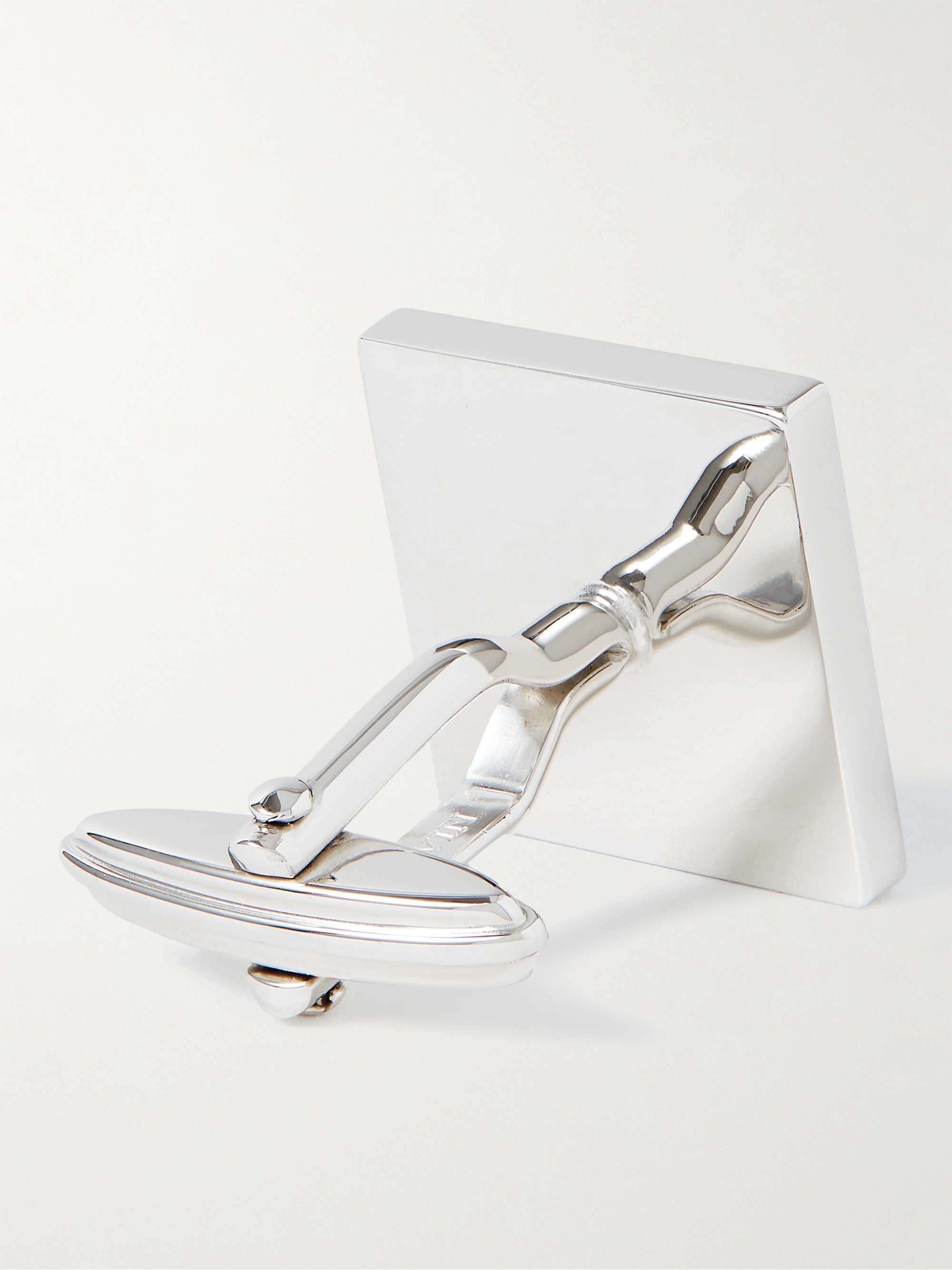 LANVIN Rhodium-Plated and Lacquered Cufflinks