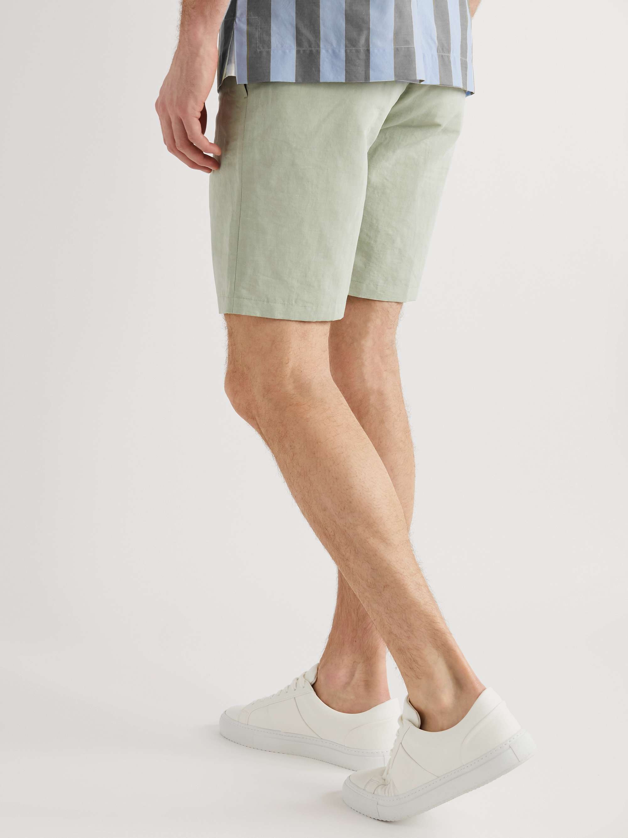 PAUL SMITH Slim-Fit Cotton and Linen-Blend Shorts