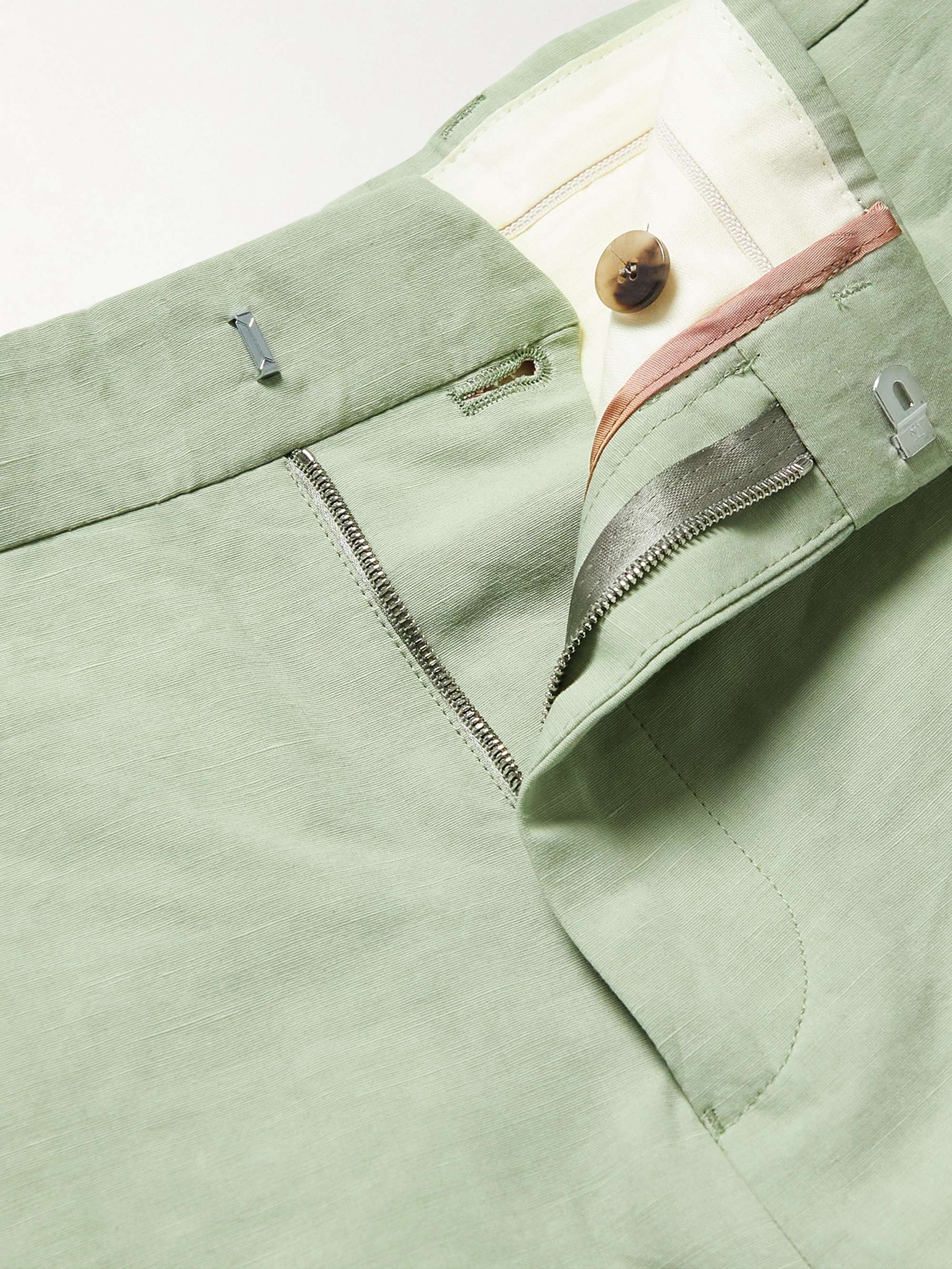 PAUL SMITH Slim-Fit Cotton and Linen-Blend Shorts