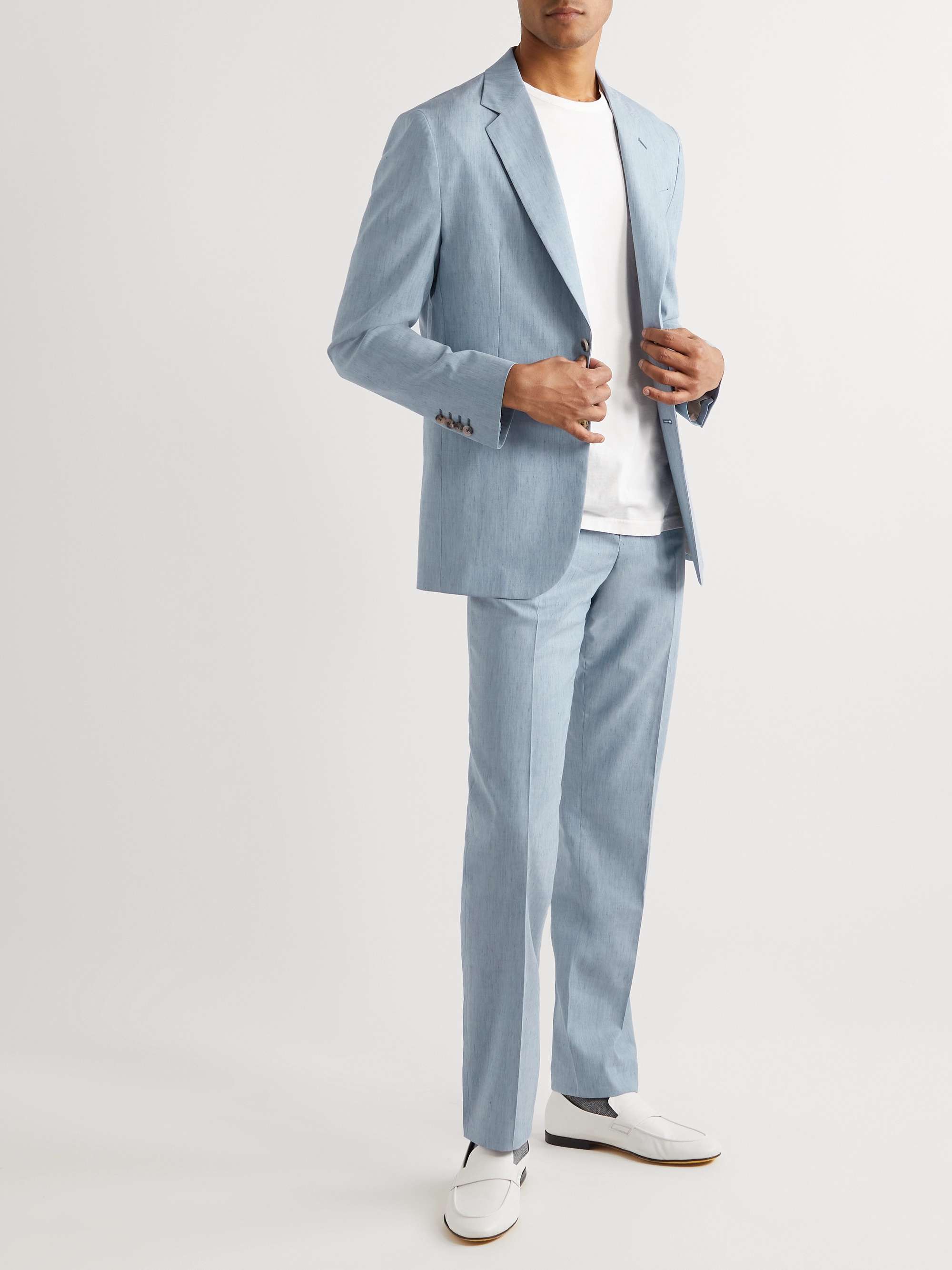 PAUL SMITH Straight-Leg Virgin Wool, Linen and Silk-Blend Suit Trousers