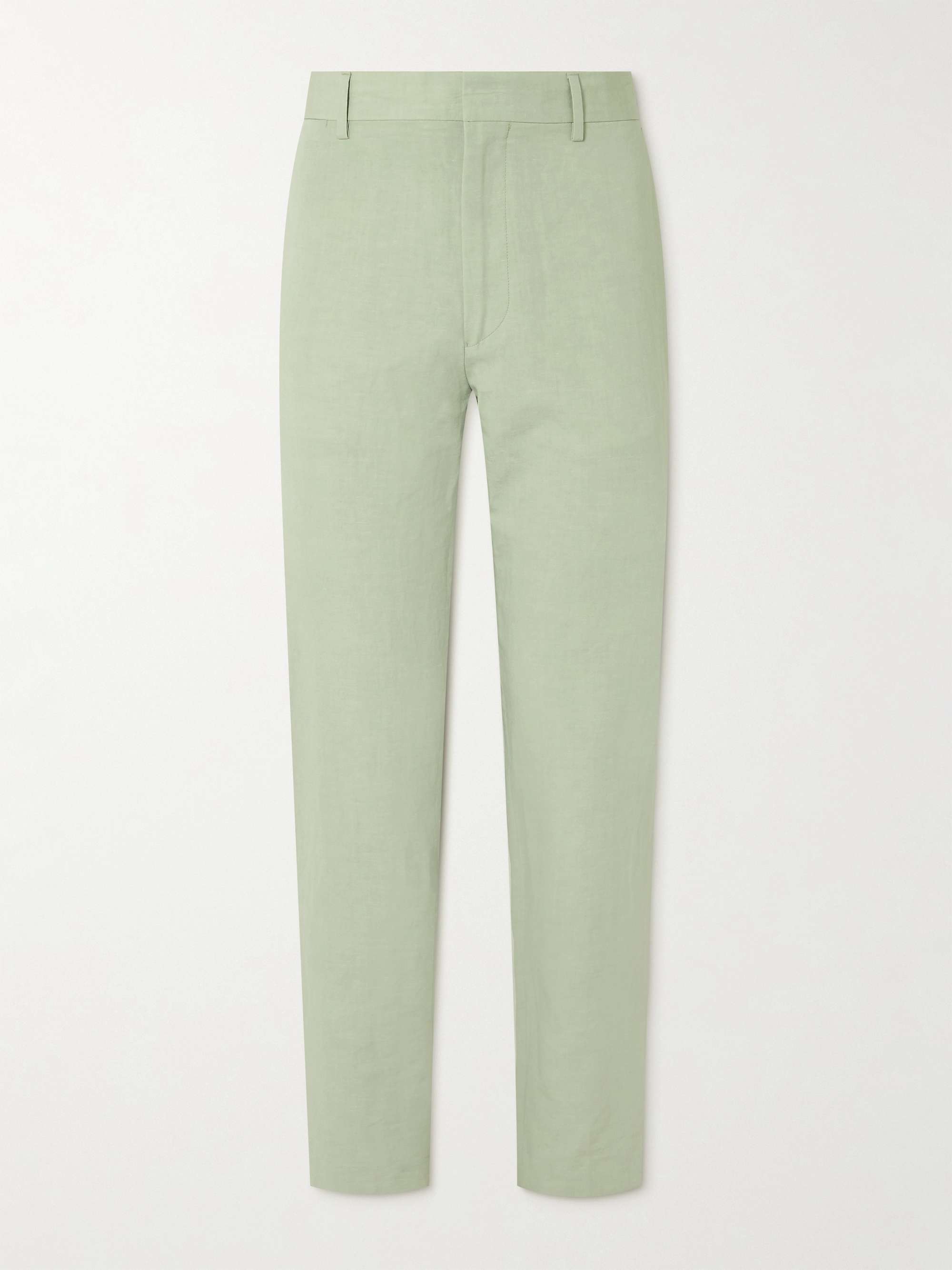 PAUL SMITH Straight-Leg Cotton and Linen-Blend Trousers