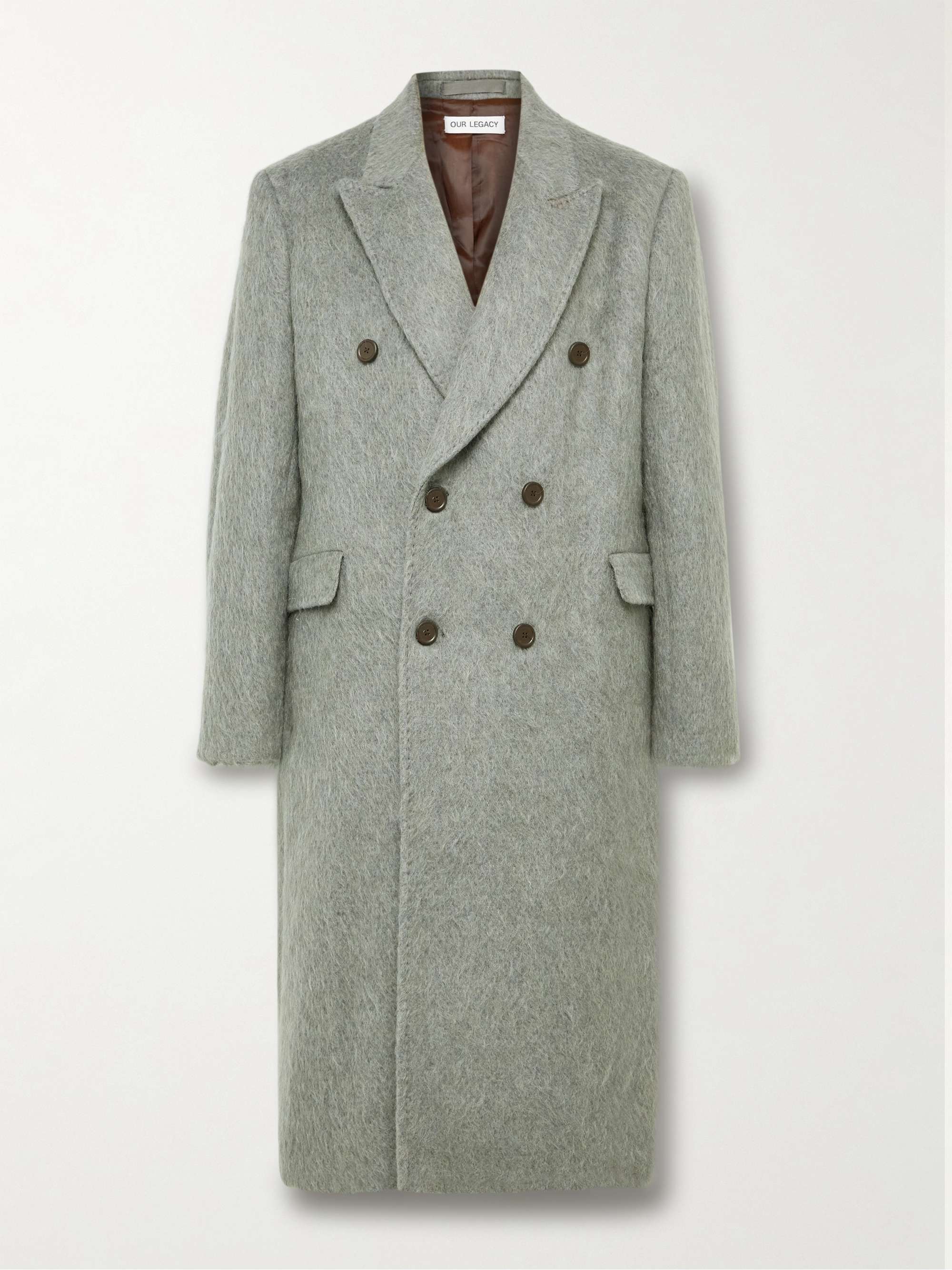 OUR LEGACY Whale Double-Breasted Brushed Wool-Blend Coat