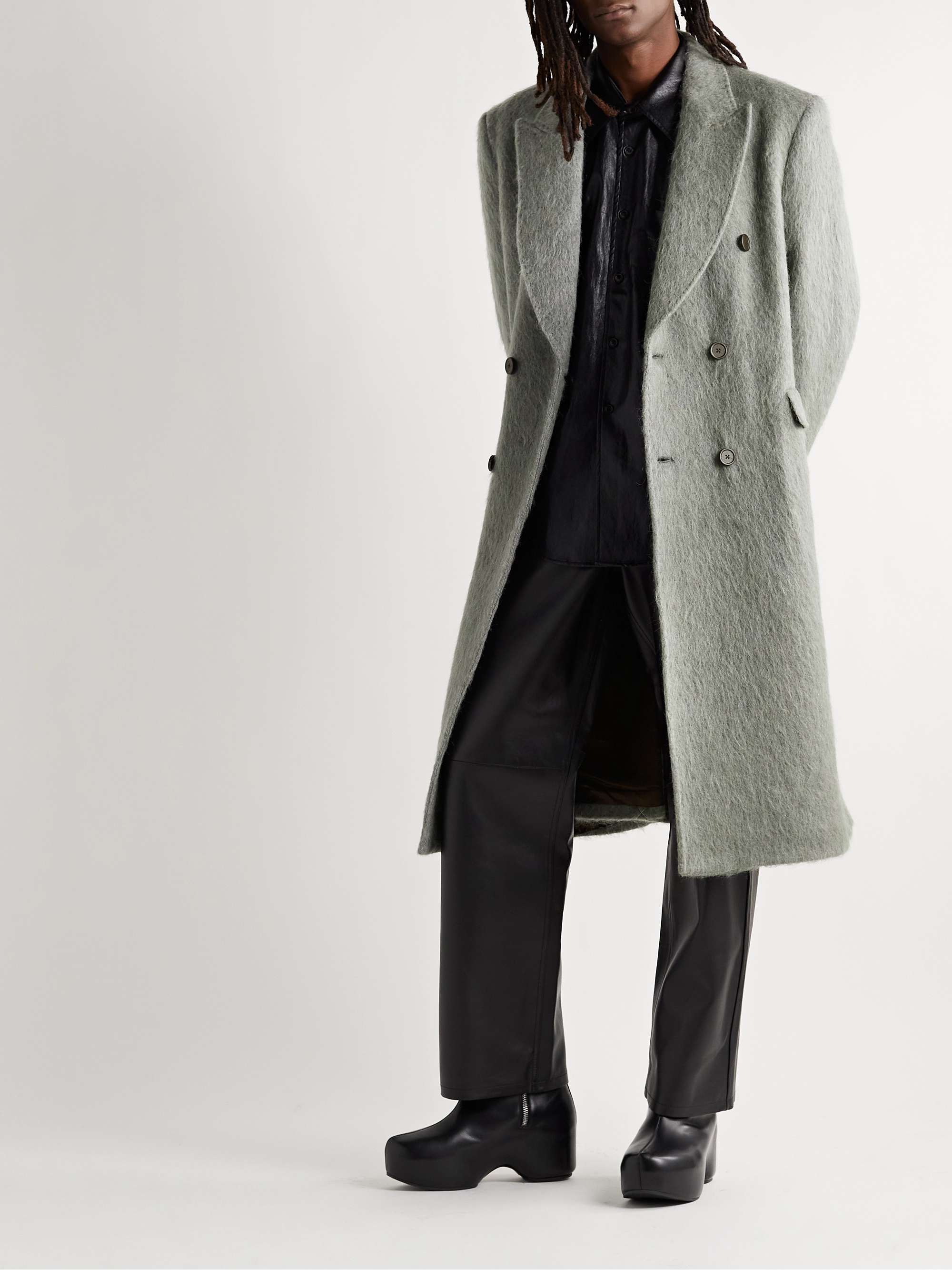 OUR LEGACY Whale Double-Breasted Brushed Wool-Blend Coat