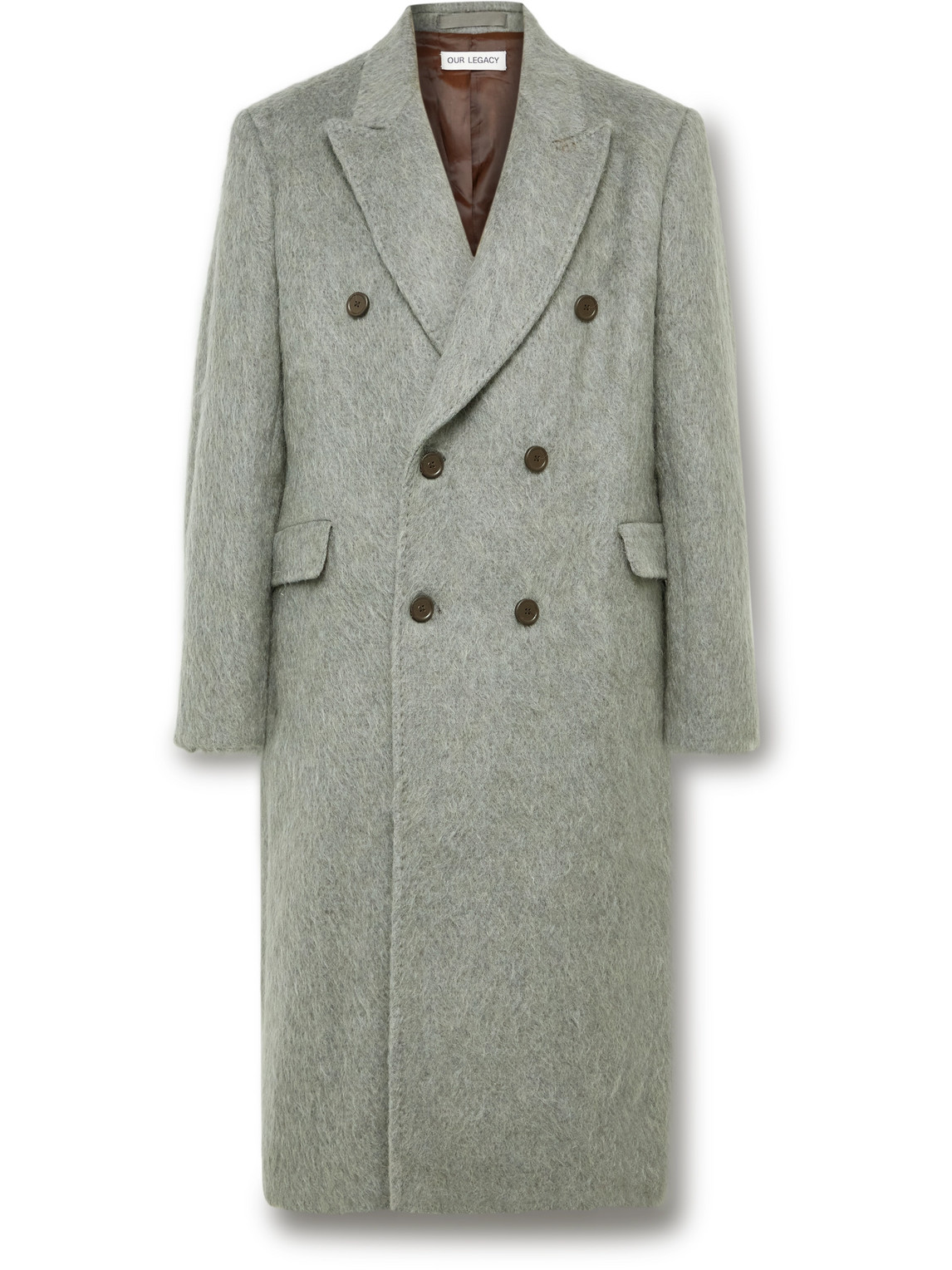 Our Legacy Whale Double-Breasted Brushed Wool-Blend Coat