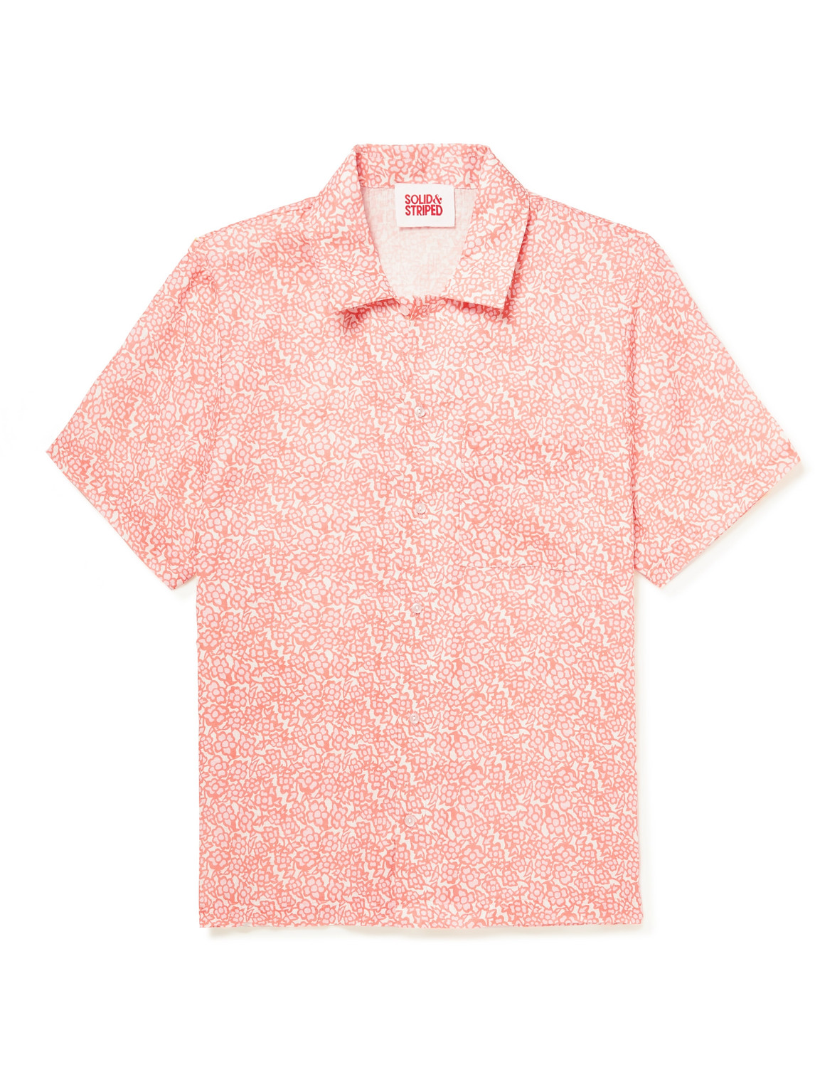 Solid & Striped The Cabana Floral-print Linen Shirt In Pink
