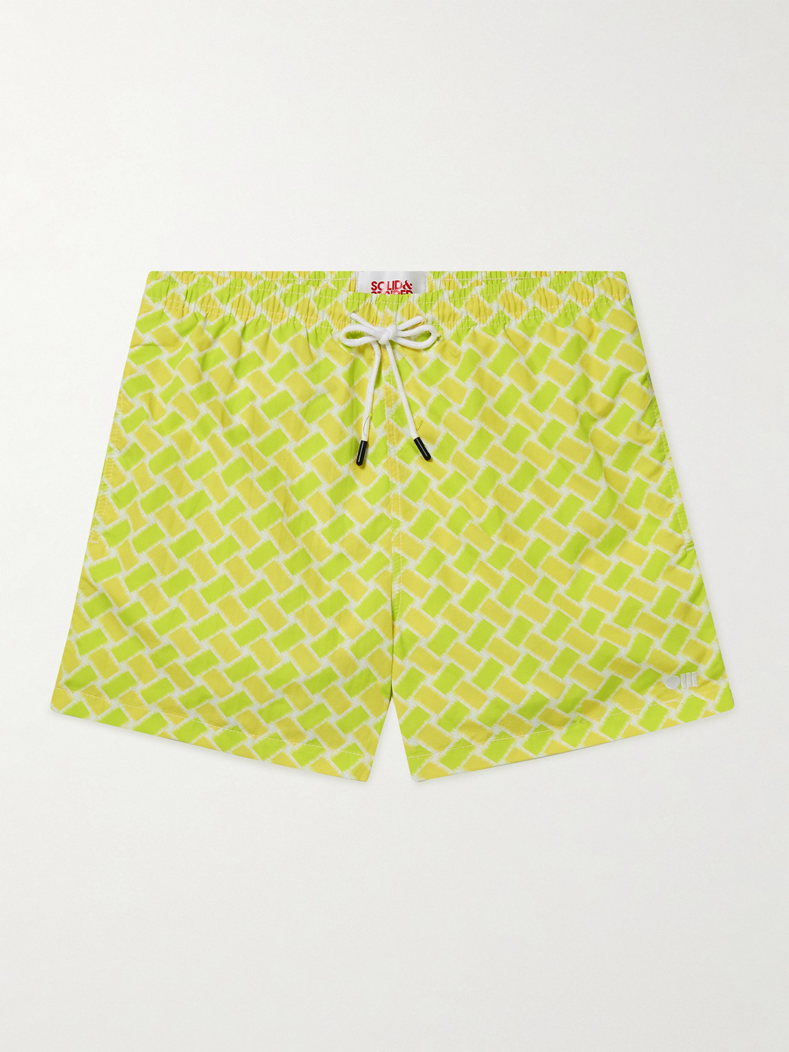 Solid & Striped The Classic Straight-leg Mid-length Printed Swim Shorts In Yellow