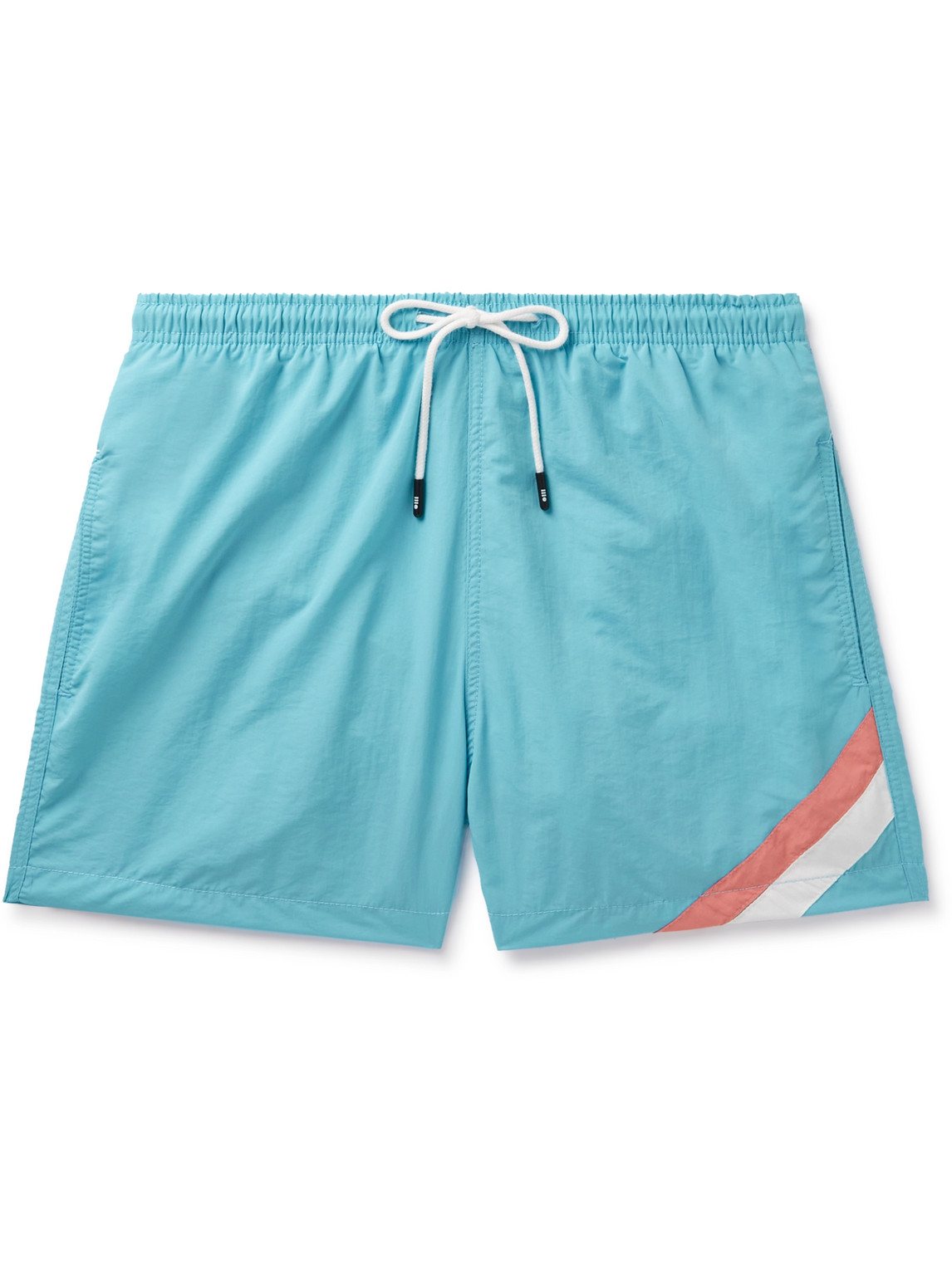 Solid & Striped The Classic Straight-leg Mid-length Striped Shell Swim Shorts In Blue