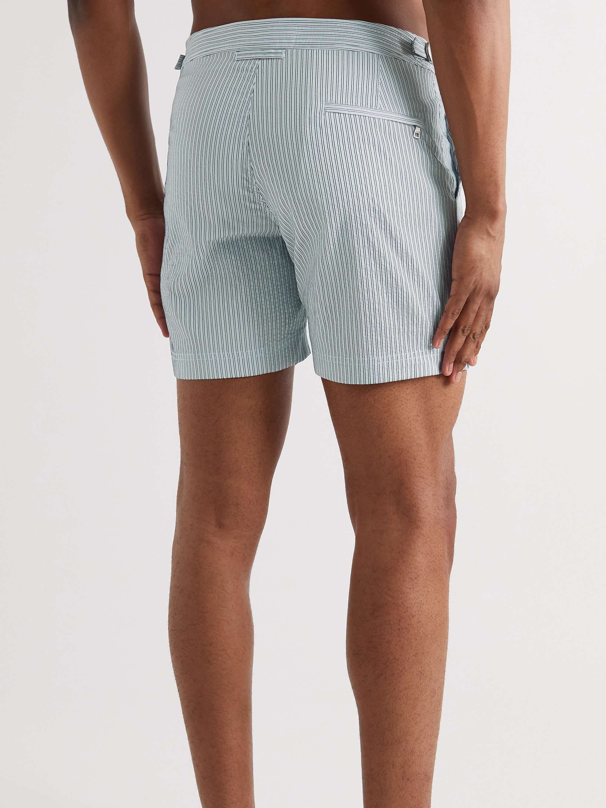 ORLEBAR BROWN Bulldog Mid-Length Striped Cotton-Blend Swim Shorts