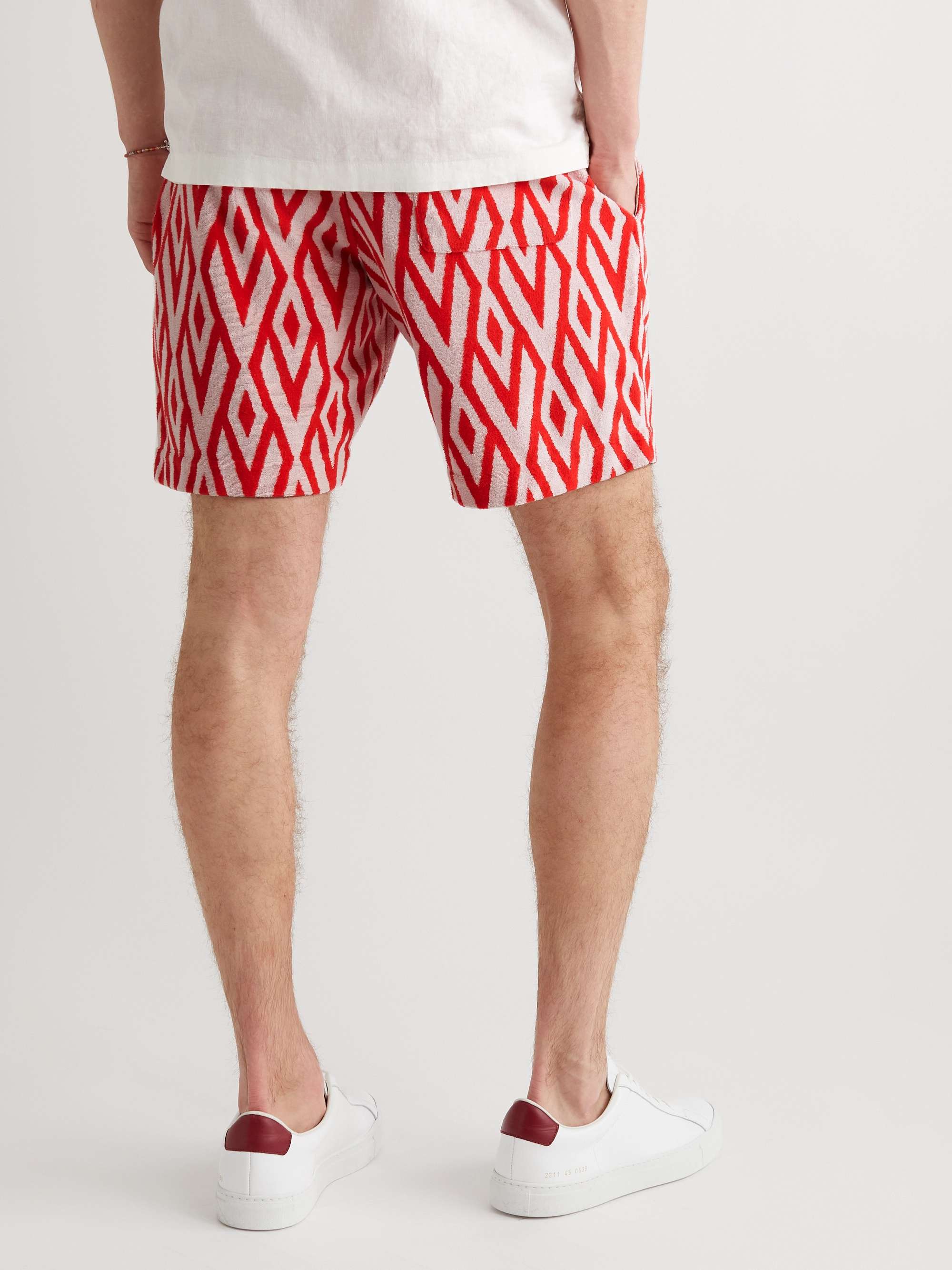ORLEBAR BROWN Trevone Straight-Leg Cotton-Blend Terry Jacquard Drawstring Shorts