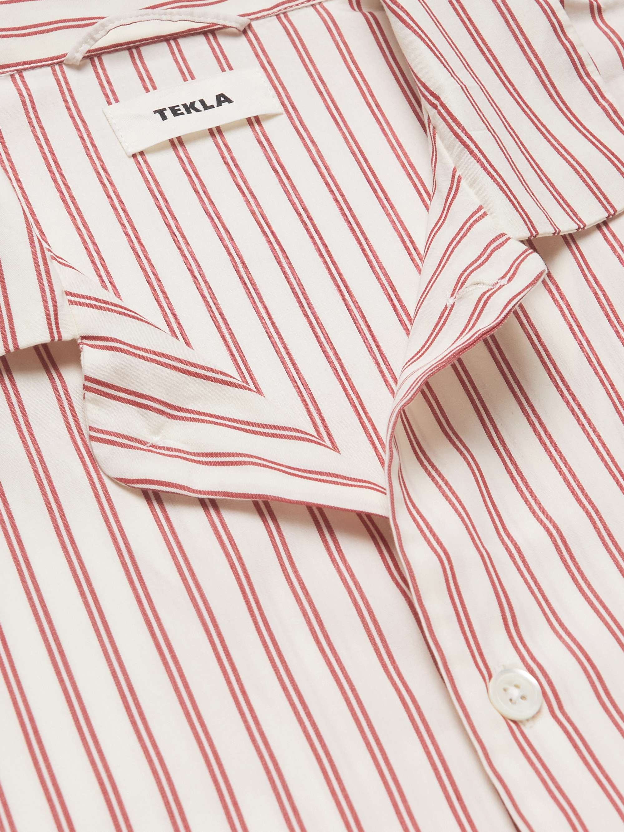 TEKLA Striped Organic Cotton-Poplin Pyjama Shirt