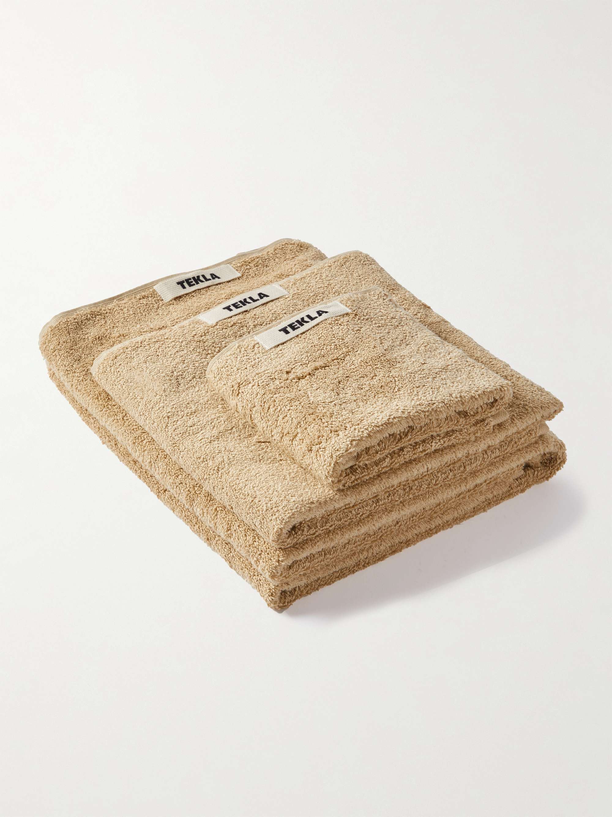 TEKLA Set of Three Organic Cotton-Terry Towels
