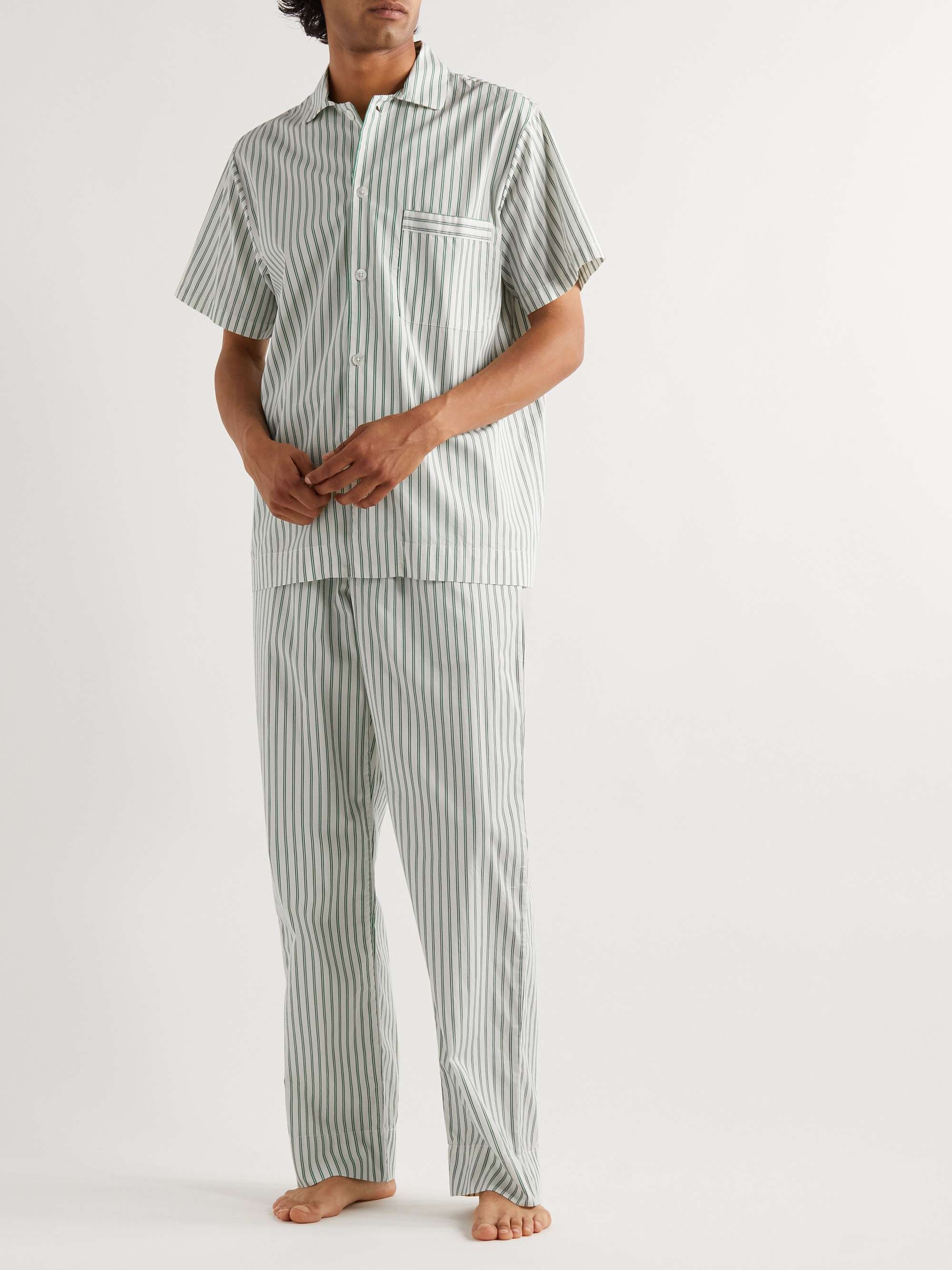 TEKLA Striped Organic Cotton-Poplin Pyjama Trousers