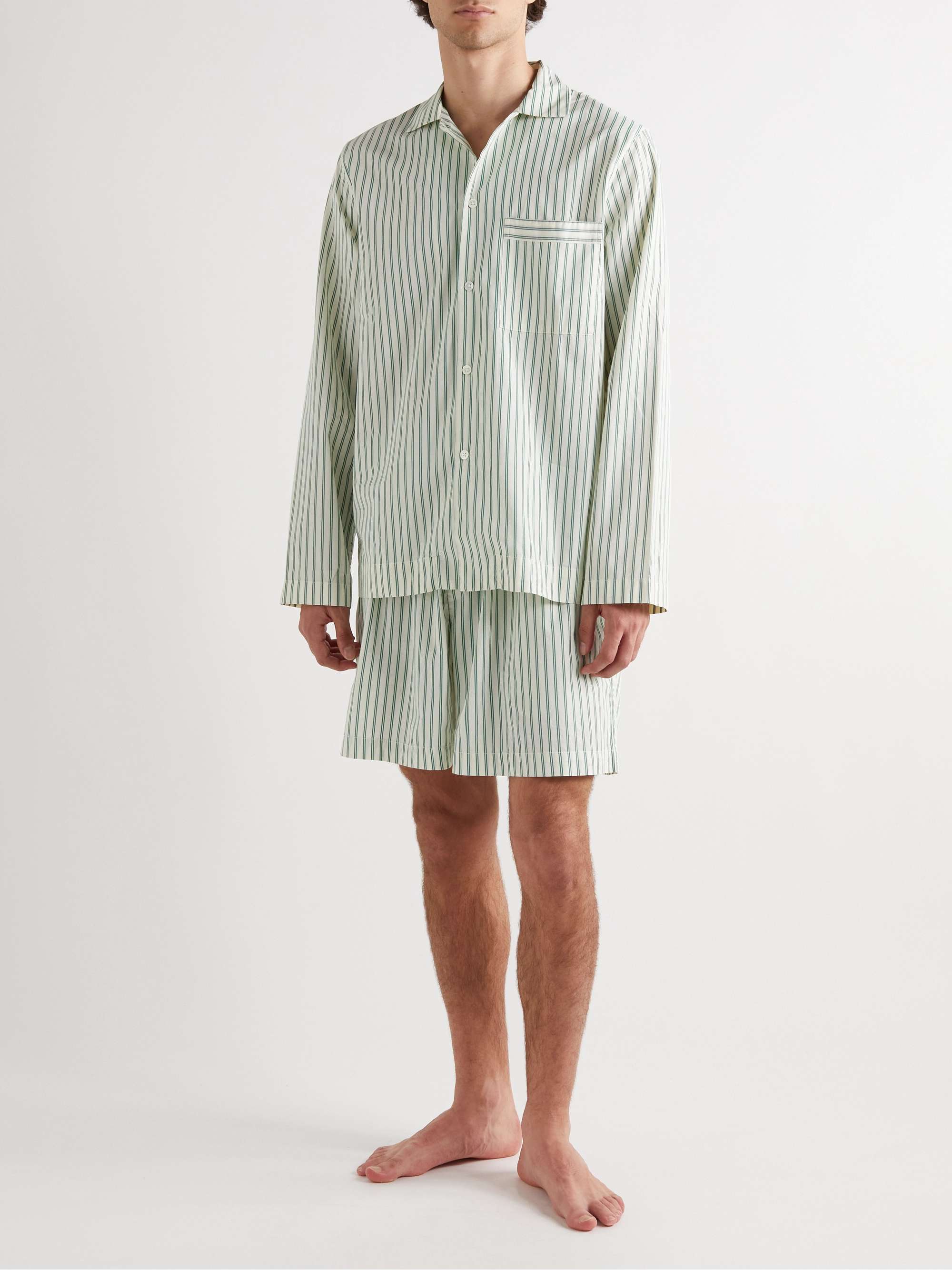 TEKLA Striped Organic Cotton-Poplin Pyjama Shirt