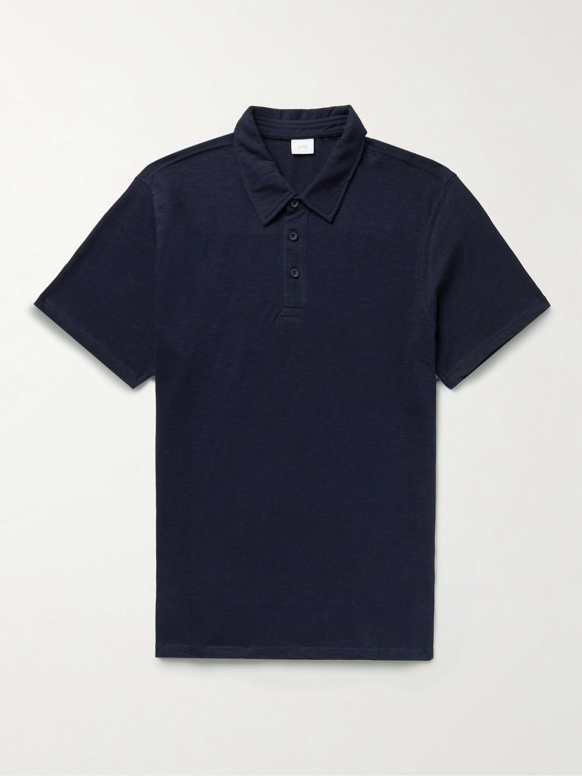 ONIA Slub Cotton-Jersey Polo Shirt