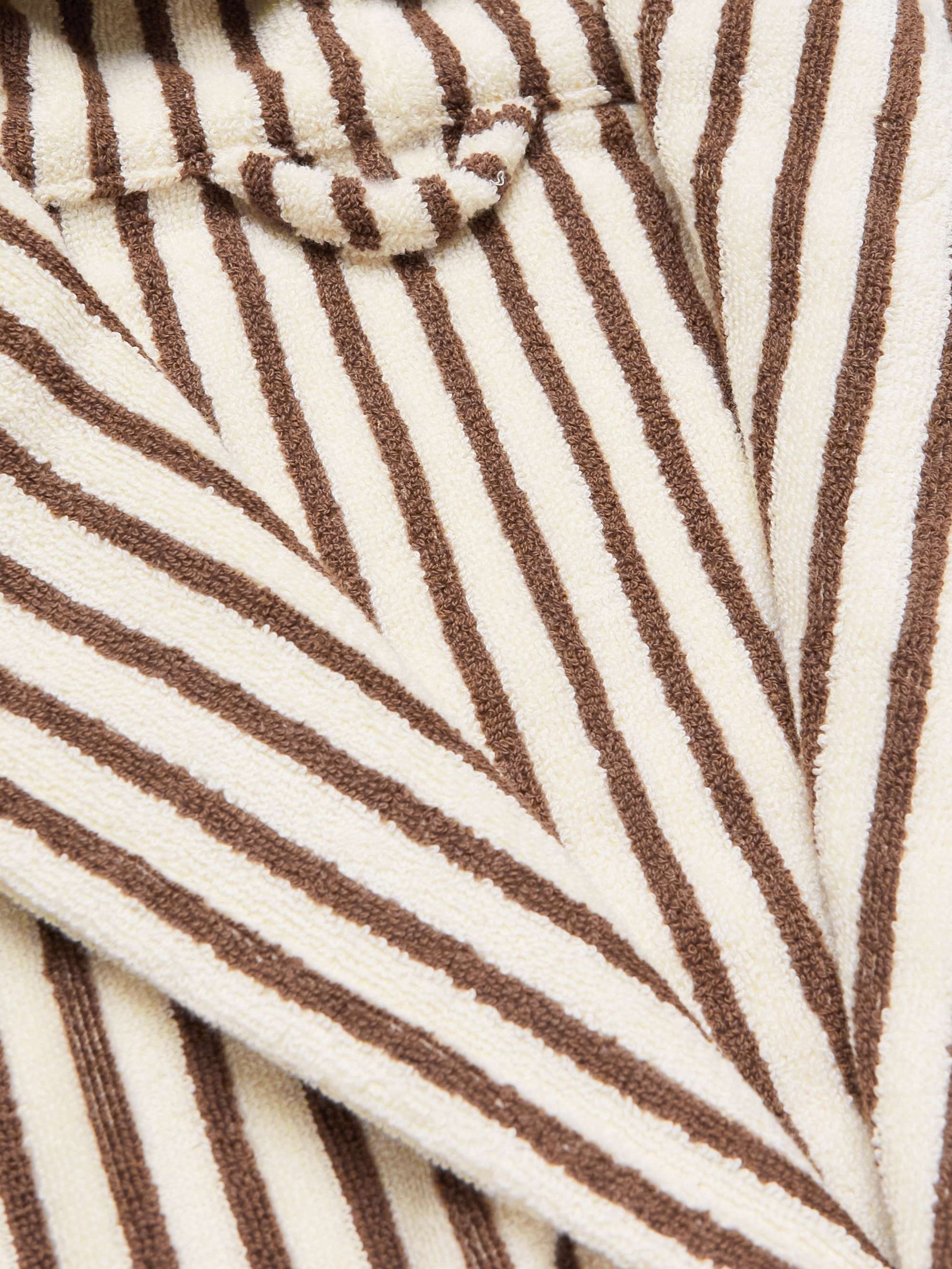 TEKLA Striped Organic Cotton-Terry Hooded Robe