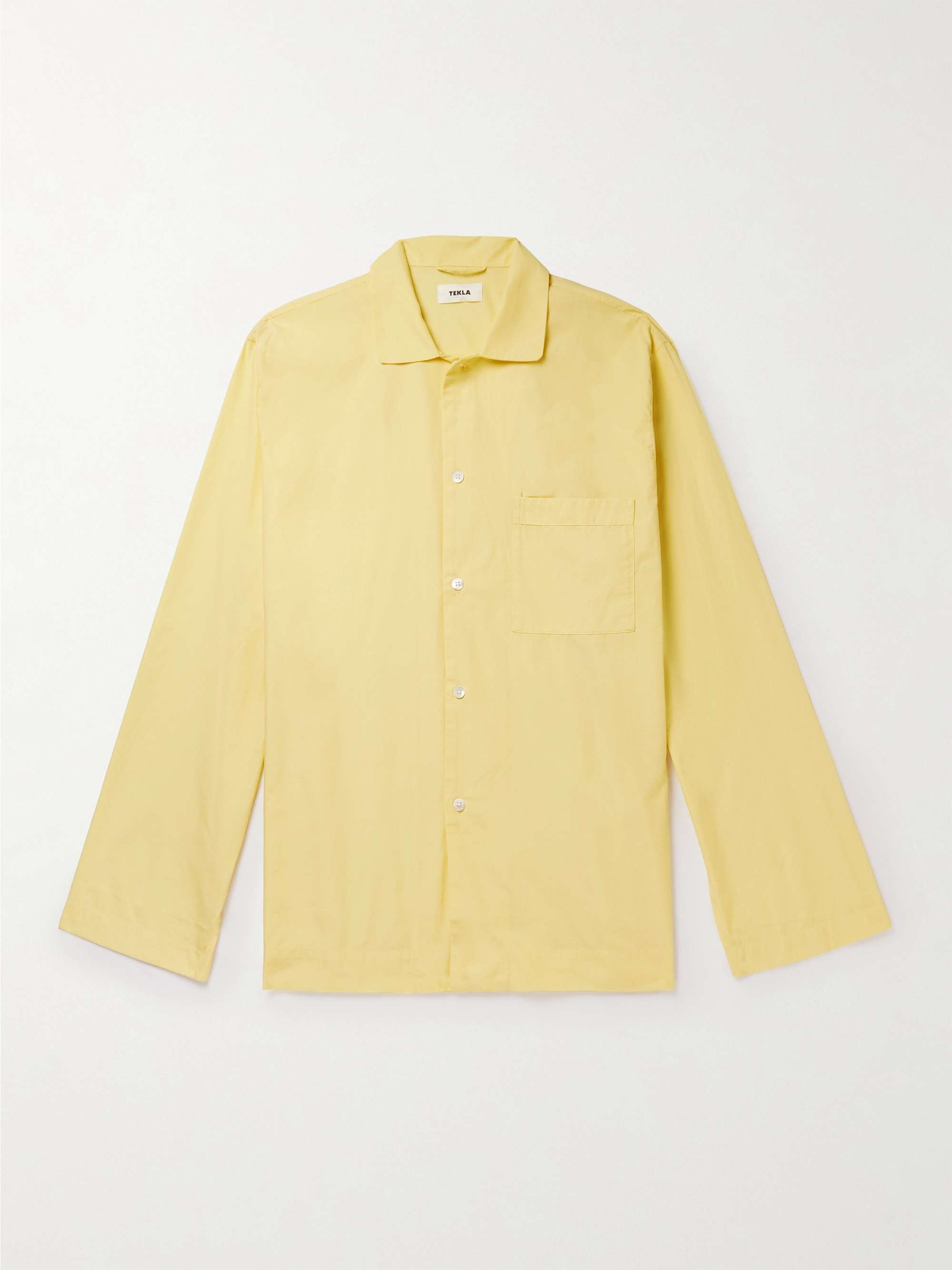 TEKLA Camp-Collar Organic Cotton-Poplin Pyjama Shirt