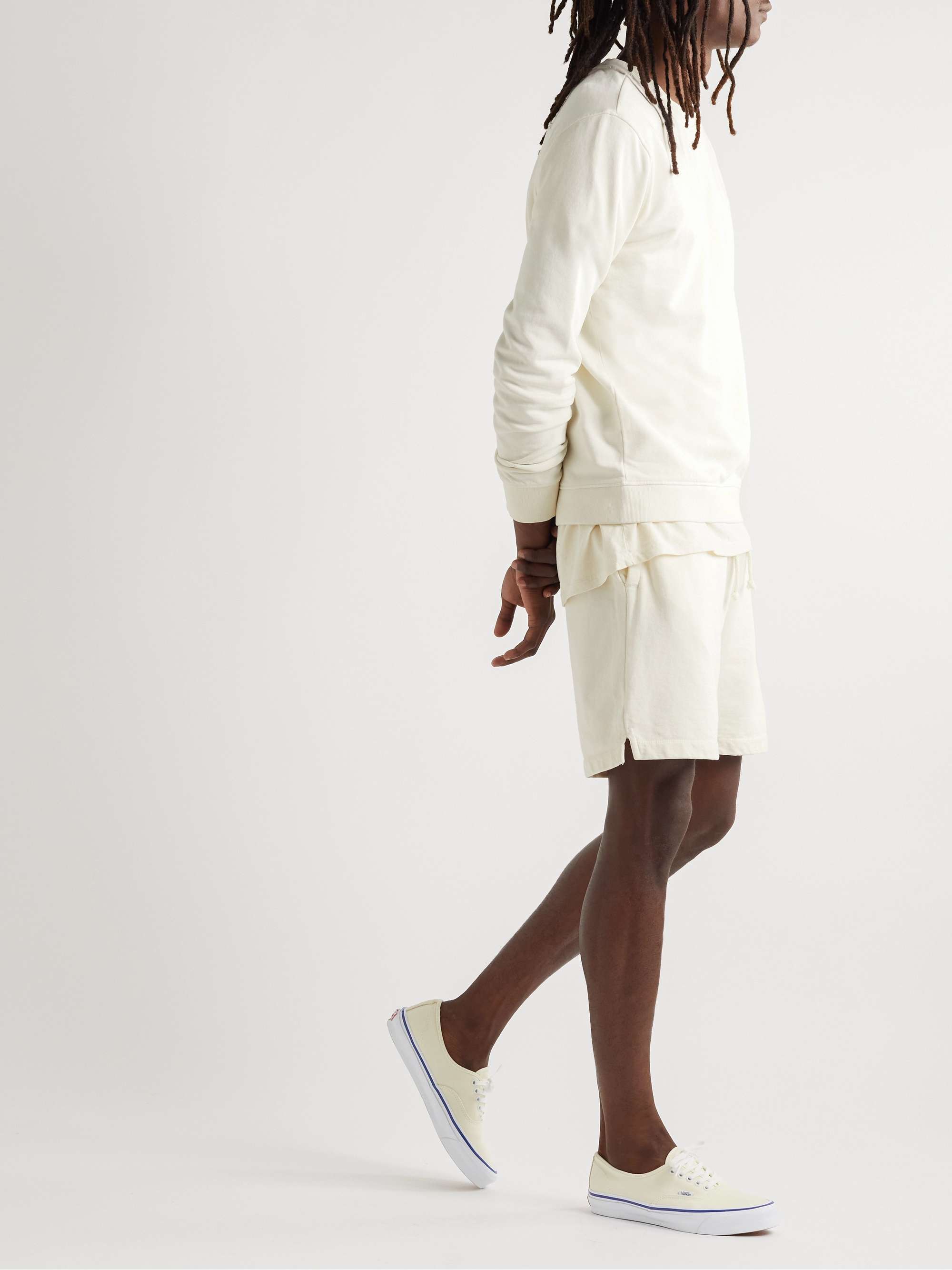 ONIA Straight-Leg Garment-Dyed Cotton-Jersey Drawstring Shorts