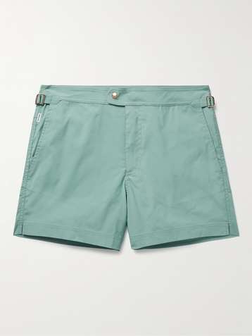 for Men Green Mens Clothing Beachwear Boardshorts and swim shorts Tom Ford Slim-fit Short-length Floral-print Swim Shorts in Blue 