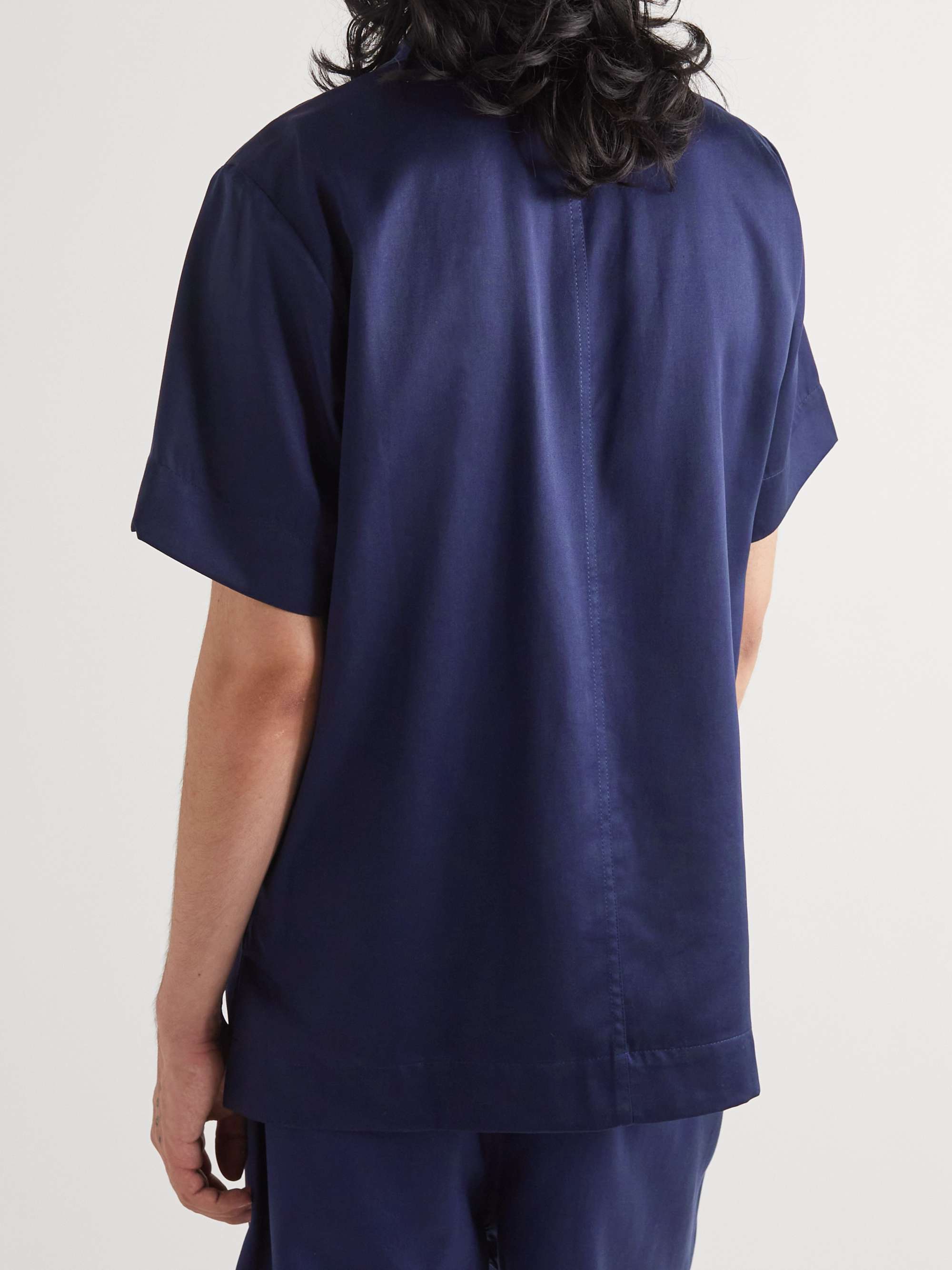 CDLP Home Satin-Trimmed Lyocell-Twill Pyjama Shirt