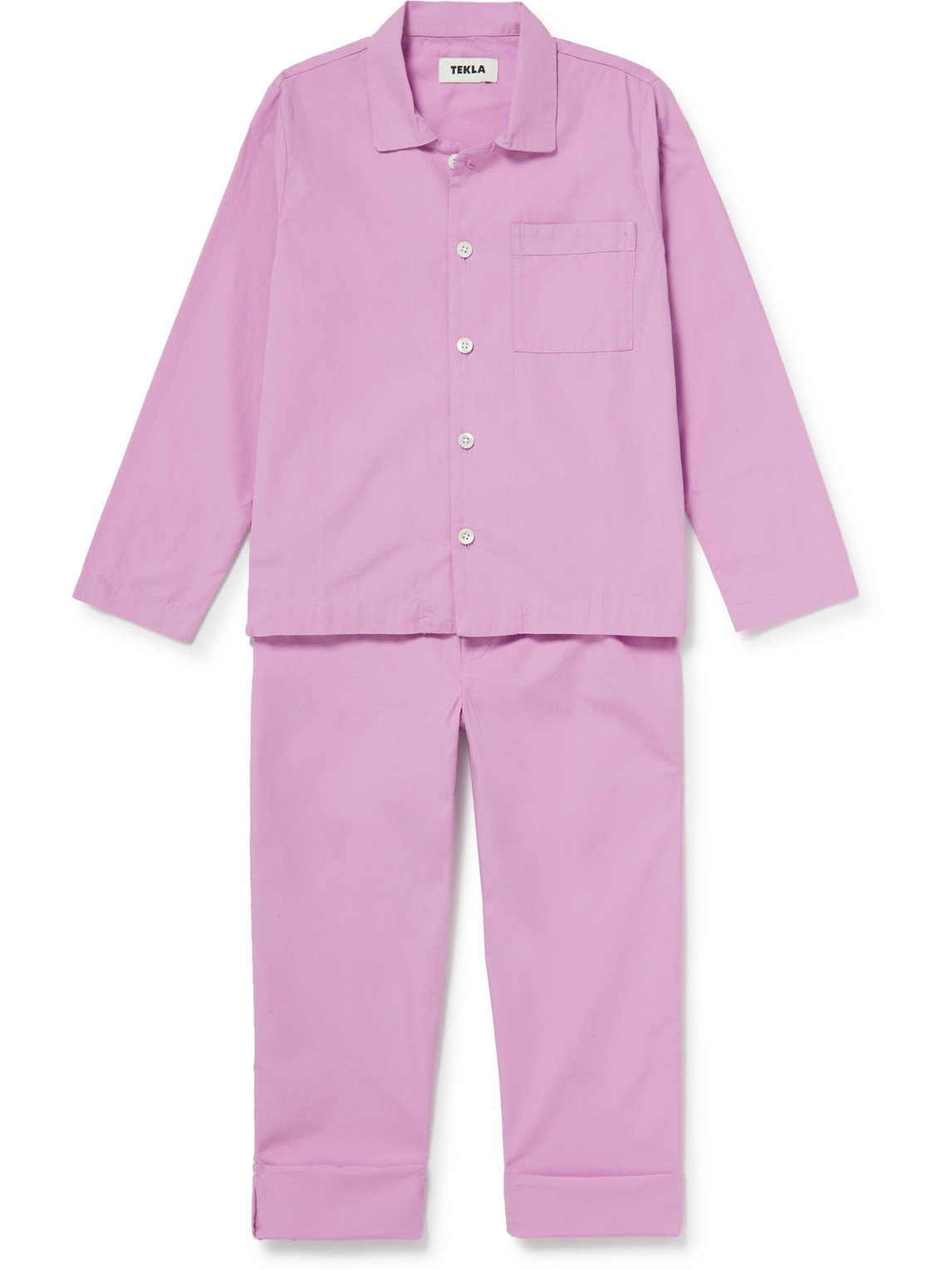 Tekla Organic Cotton-poplin Pyjama Set In Purple