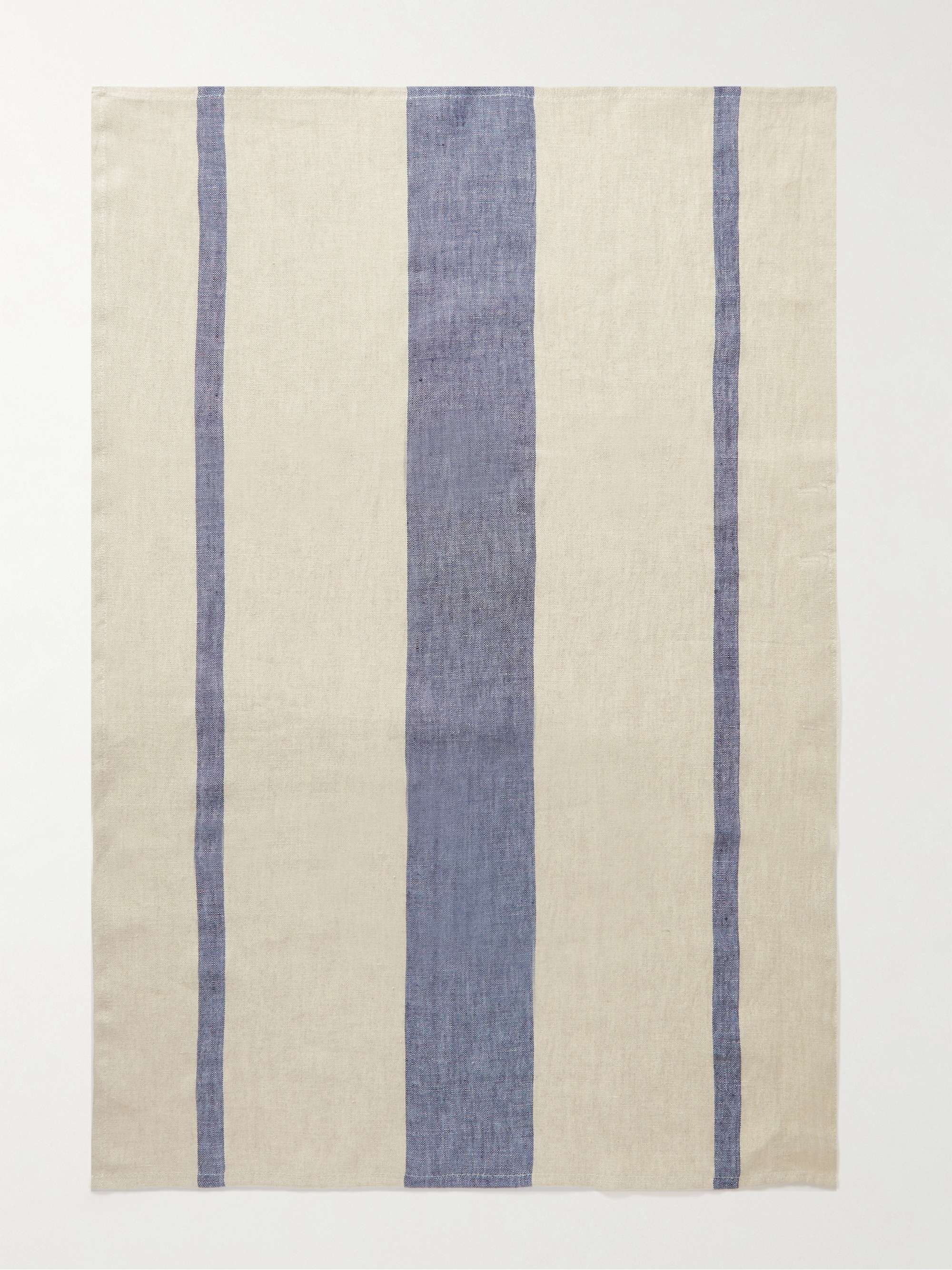 CLEVERLY LAUNDRY Set of Two Striped Linen Tea Towels