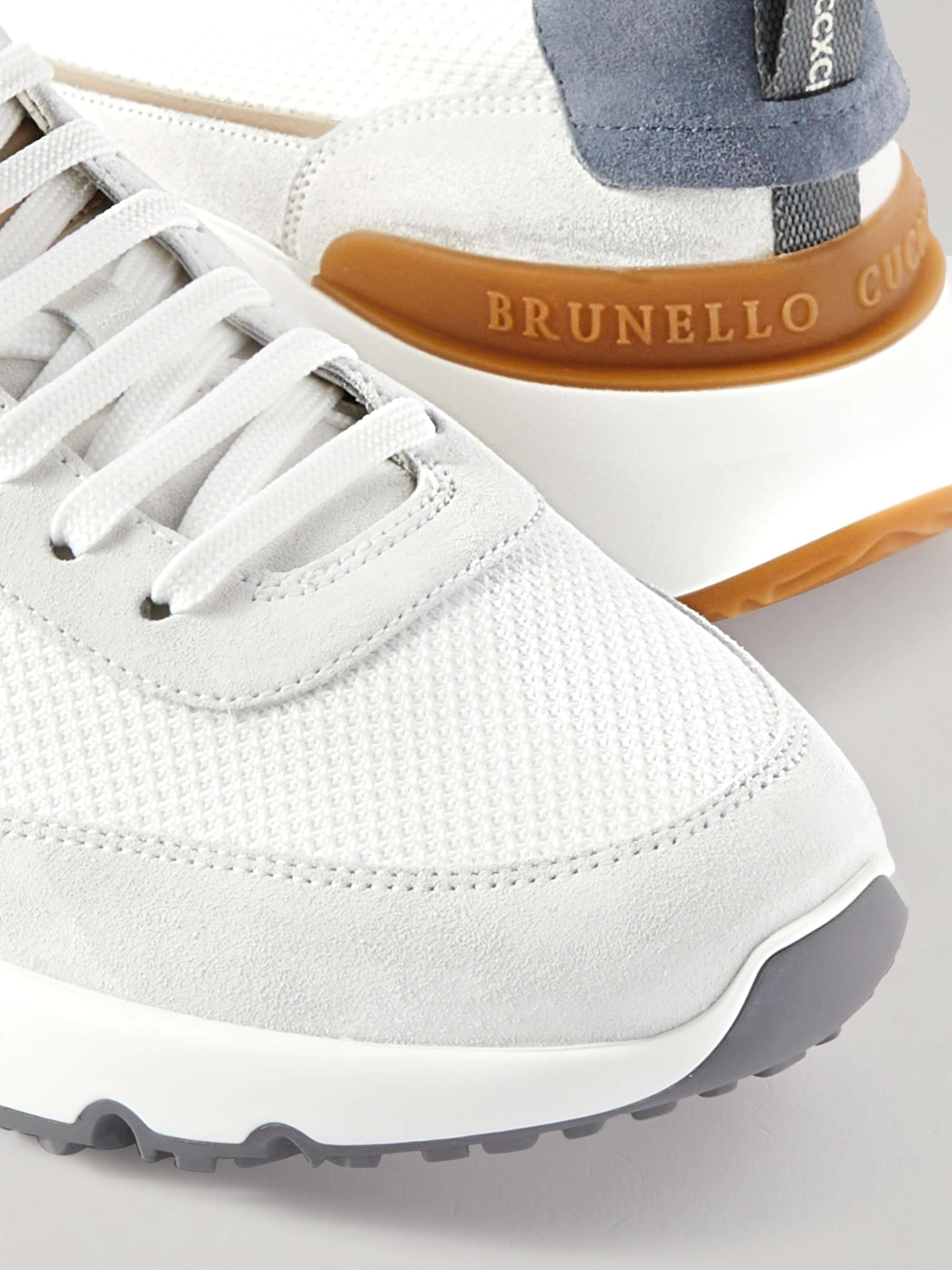 BRUNELLO CUCINELLI Suede and Mesh Sneakers