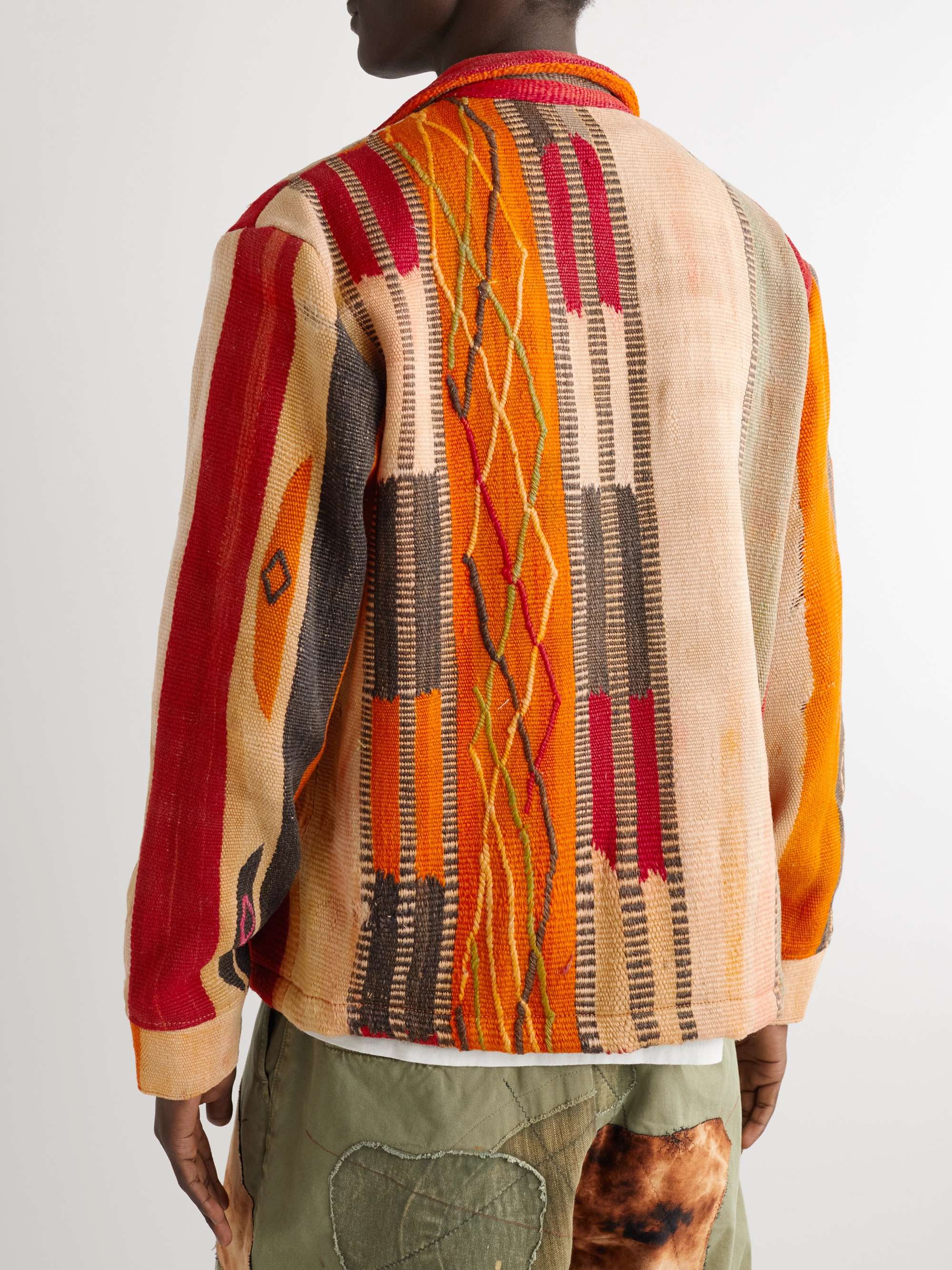 KING KENNEDY RUGS Upcycled Patchwork Wool-Jacquard Chore Jacket