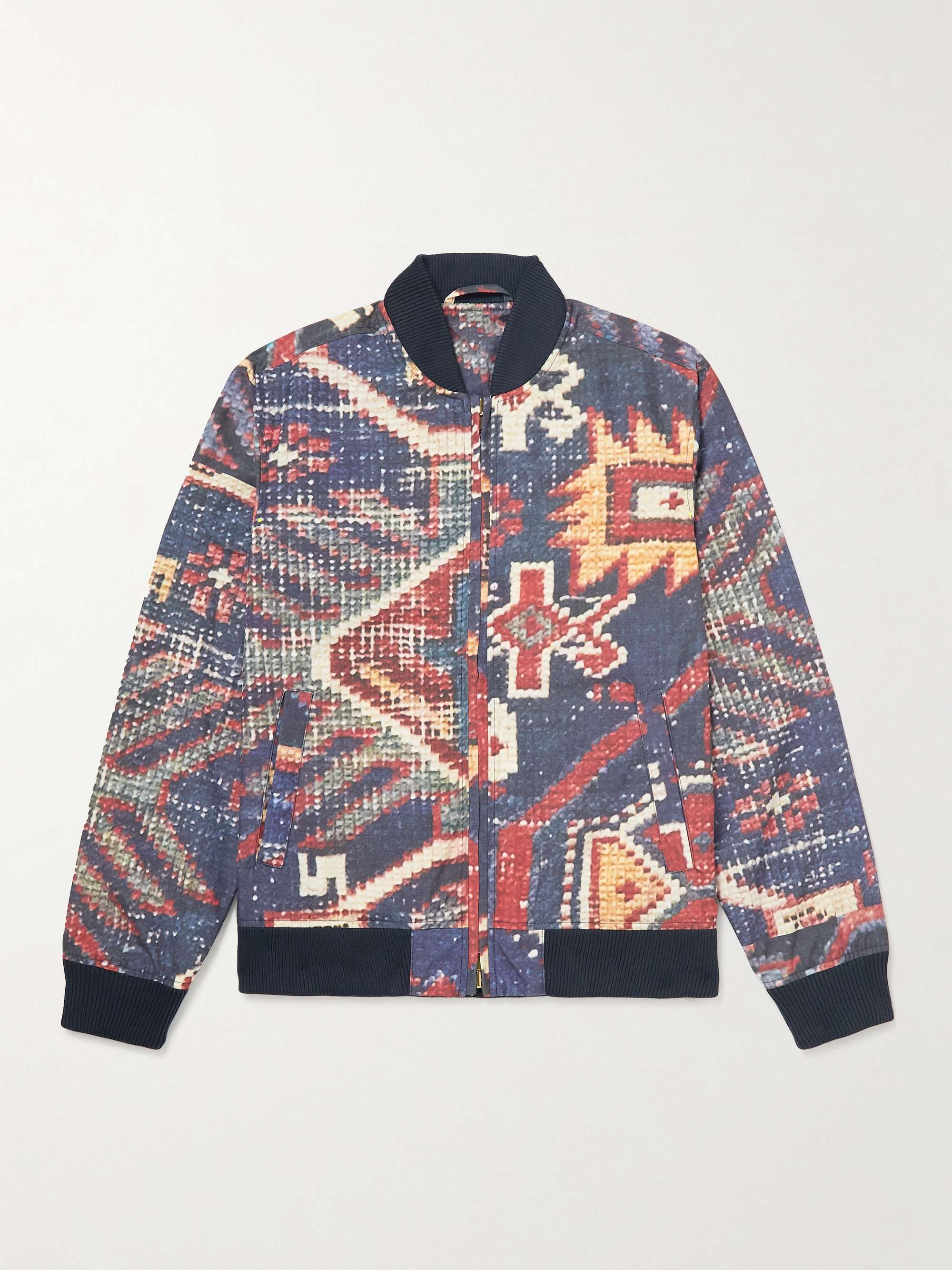 KING KENNEDY RUGS Printed Shell Bomber Jacket