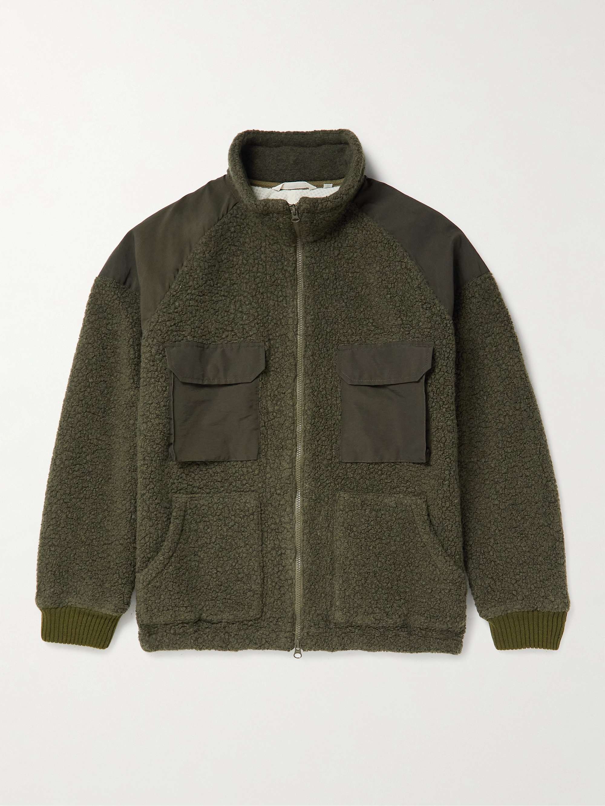Green Twill-Trimmed Wool-Blend Fleece Jacket | NANAMICA | MR PORTER