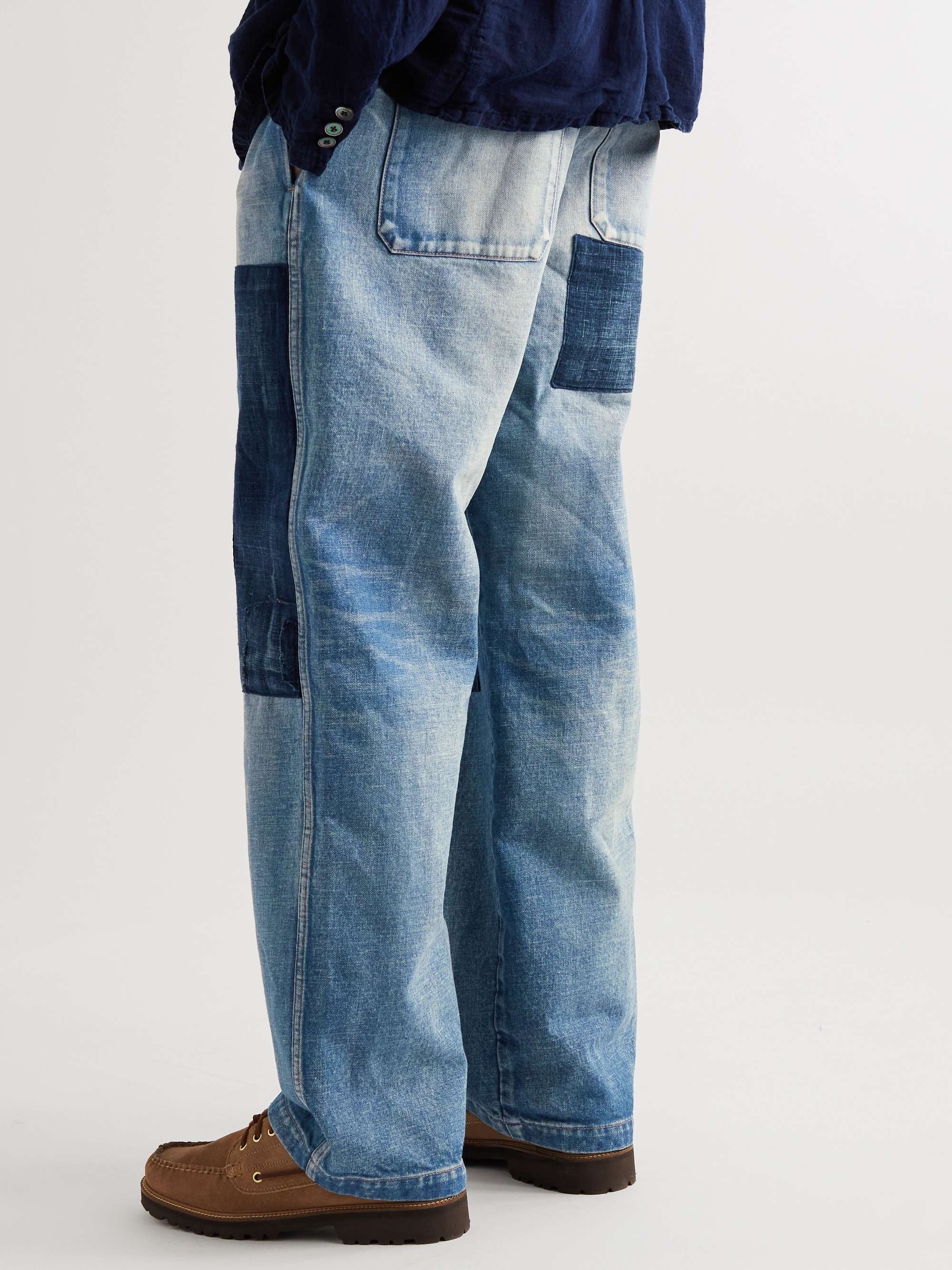 COTTLE Straight-Leg Patchwork Jeans