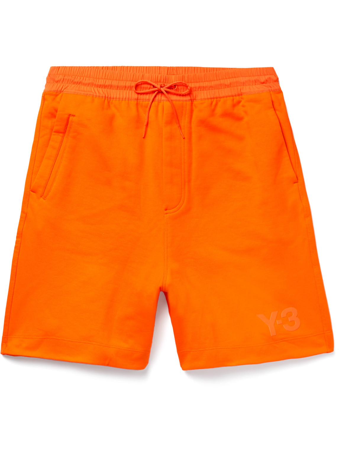 Y-3 Wide-Leg Poplin-Trimmed Logo-Print Cotton-Jersey Drawstring Shorts