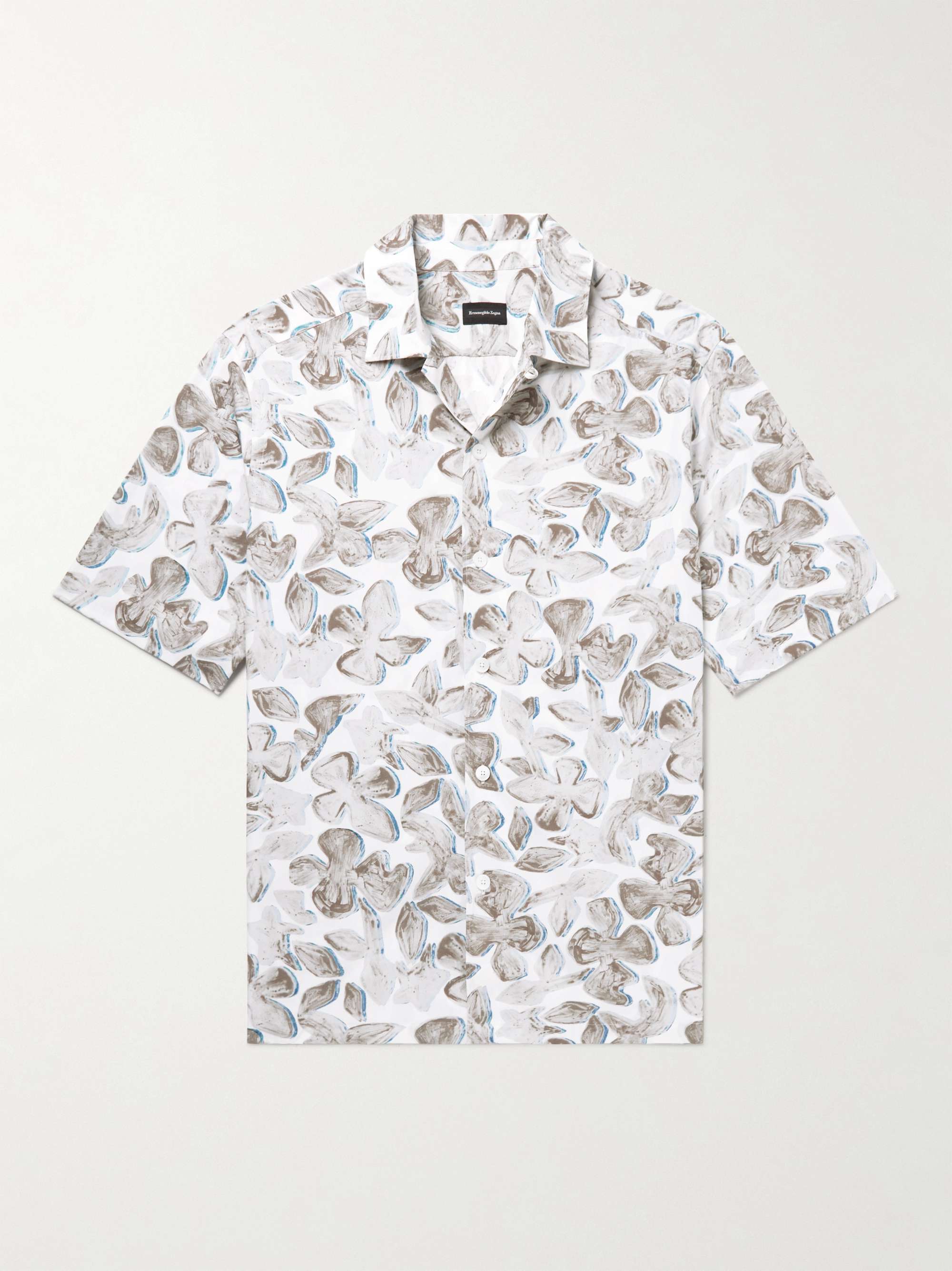 ZEGNA Printed Cotton-Poplin Shirt